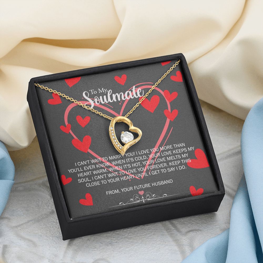 To My Soulmate Necklace for Future Wife Girlfriend Fiancee Anniversary Gift Forever Love Necklace