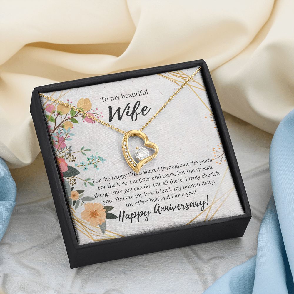 To My Wife Necklace from Husband, Personalized Necklace for Women, Luxury Necklace for Wife from Man Men, Wedding Anniversary Present For Wife, Beautiful Wife Jewelry Christmas Birthday Gifts For Wife8 Forever Love Necklace