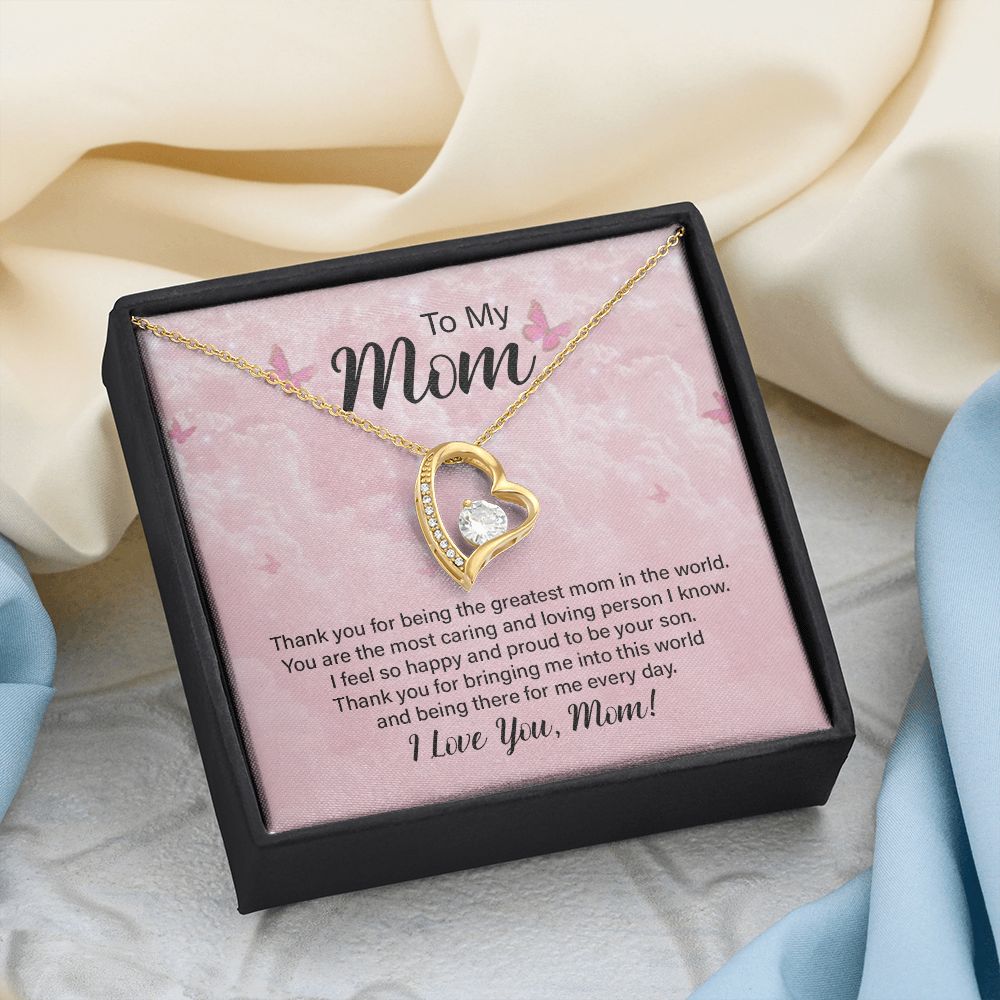 To My Mom Necklace, Gift For Mom, Mother's Day Gift from Daughter, Mom Jewelry Gift for Mothers Day, Birthday Gift for Mother, Moms Gift from Daughter Son, Necklace for Mom Mother 24 Forever Love Necklace