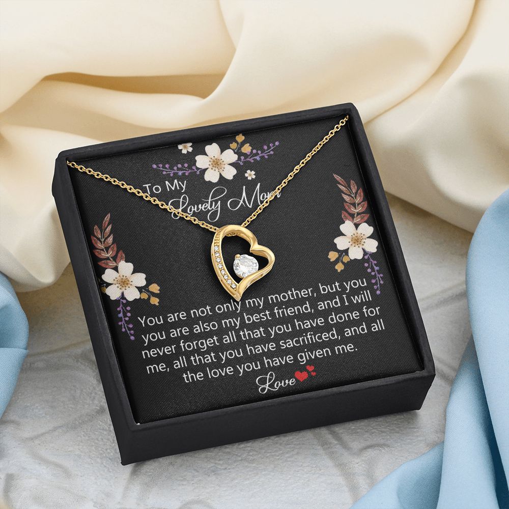 To My Mom Necklace, Gift For Mom, Mother's Day Gift from Daughter, Mom Jewelry Gift for Mothers Day, Birthday Gift for Mother, Moms Gift from Daughter Son, Necklace for Mom Mother15 Forever Love Necklace