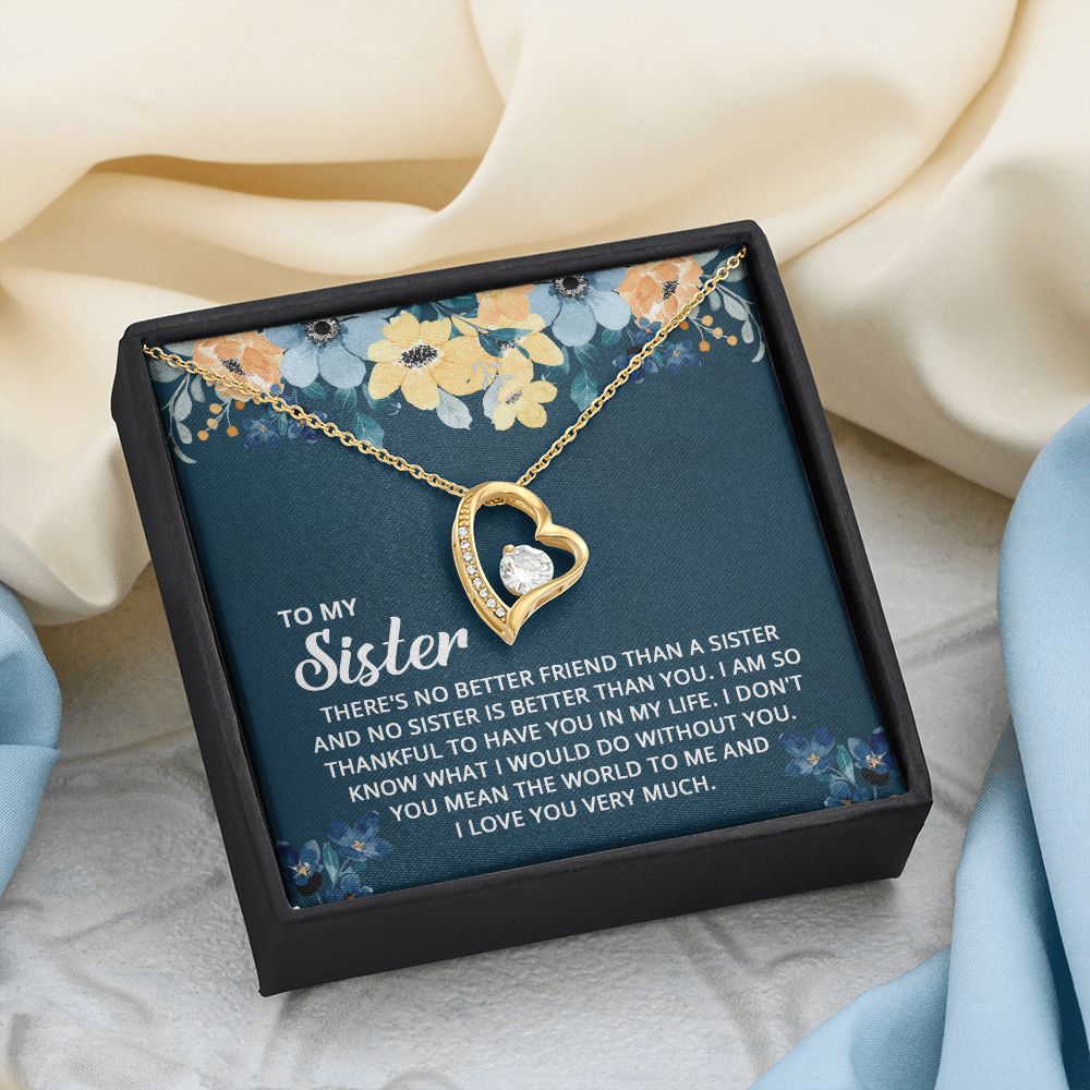 To My Sister - I don't know what I would do without you Forever Love Necklace