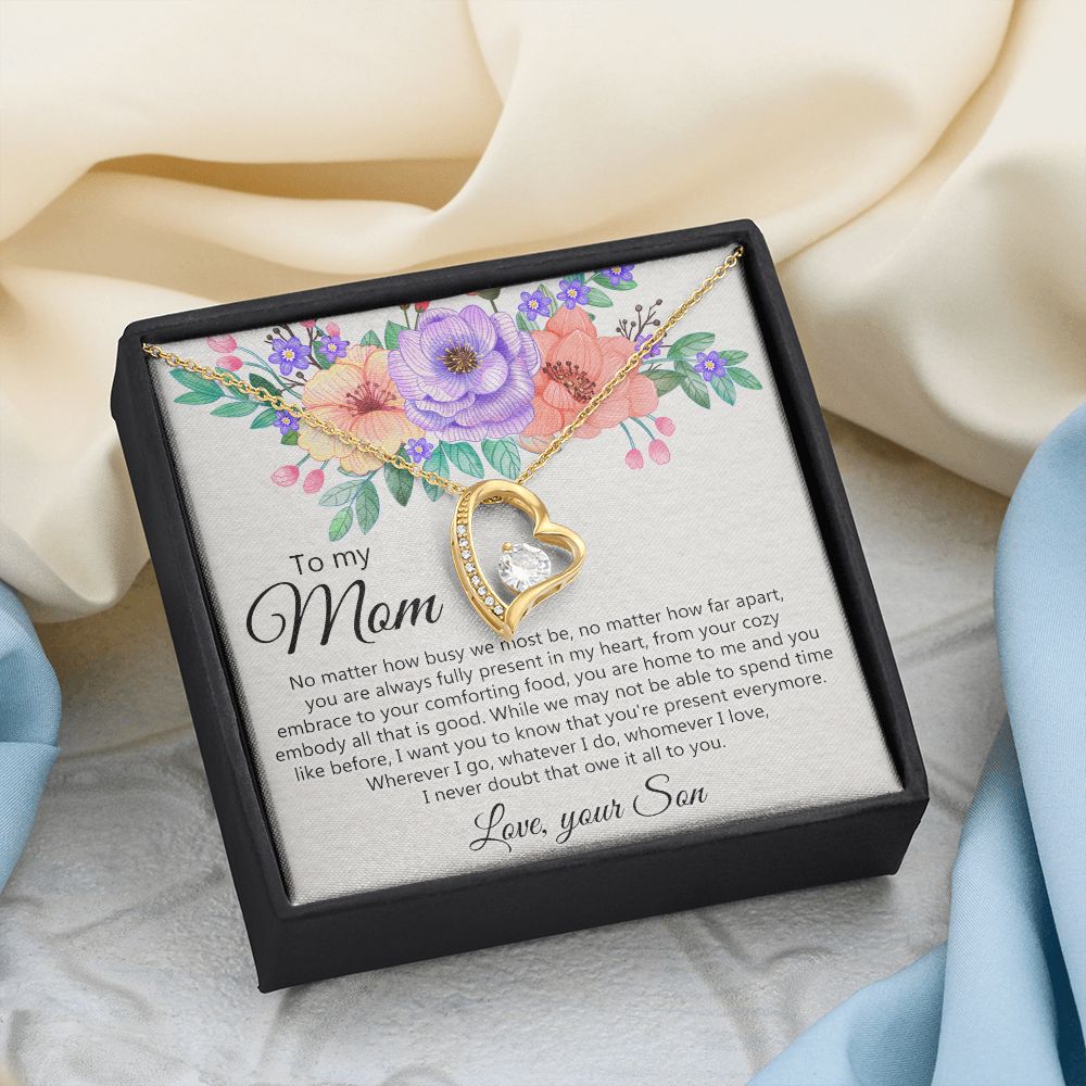 To my Mom Love Your Son Necklace, Meaningful Gift for Mom Necklace Jewelry for Women, Gift for Mom from Son, Son to Mom Jewelry Box, Mom Gift on Mother's Day Birthday Holiday Present Forever Love Necklace