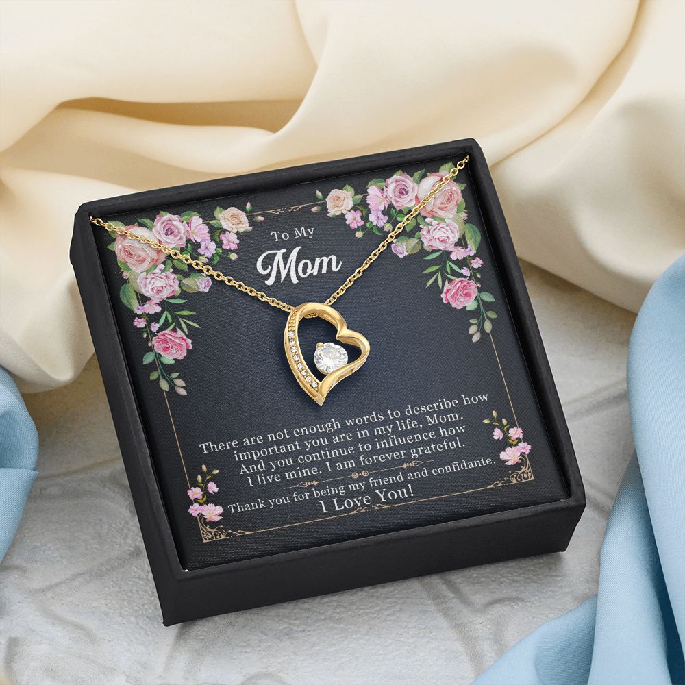 To My Mom Necklace Pendant Gift From Daughter Thank You For Being My Friend And Confidant With Message Card Gift For Mom Forever Love Necklace