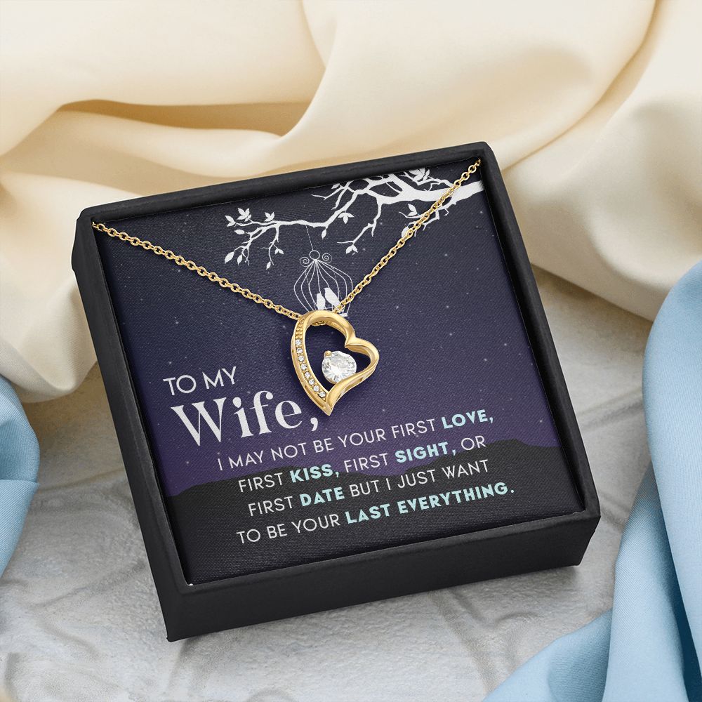 To My Wife Necklace from Husband, Personalized Necklace for Women, Luxury Necklace for Wife from Man Men, Wedding Anniversary Present For Wife, Beautiful Wife Jewelry Christmas Birthday Gift For Wife15 Forever Love Necklace