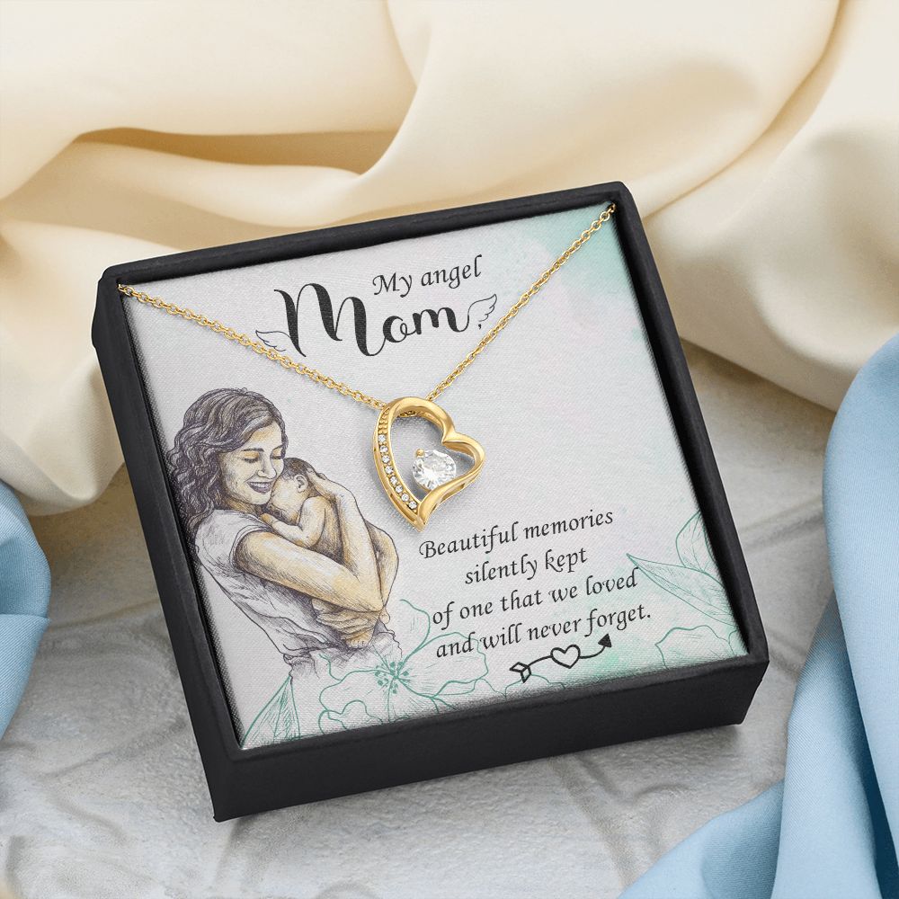 To My Mom Mother My Angel Necklace Pendant Gift From Daughter Beautiful Memories With Message Card Gift For Mom Forever Love Necklace
