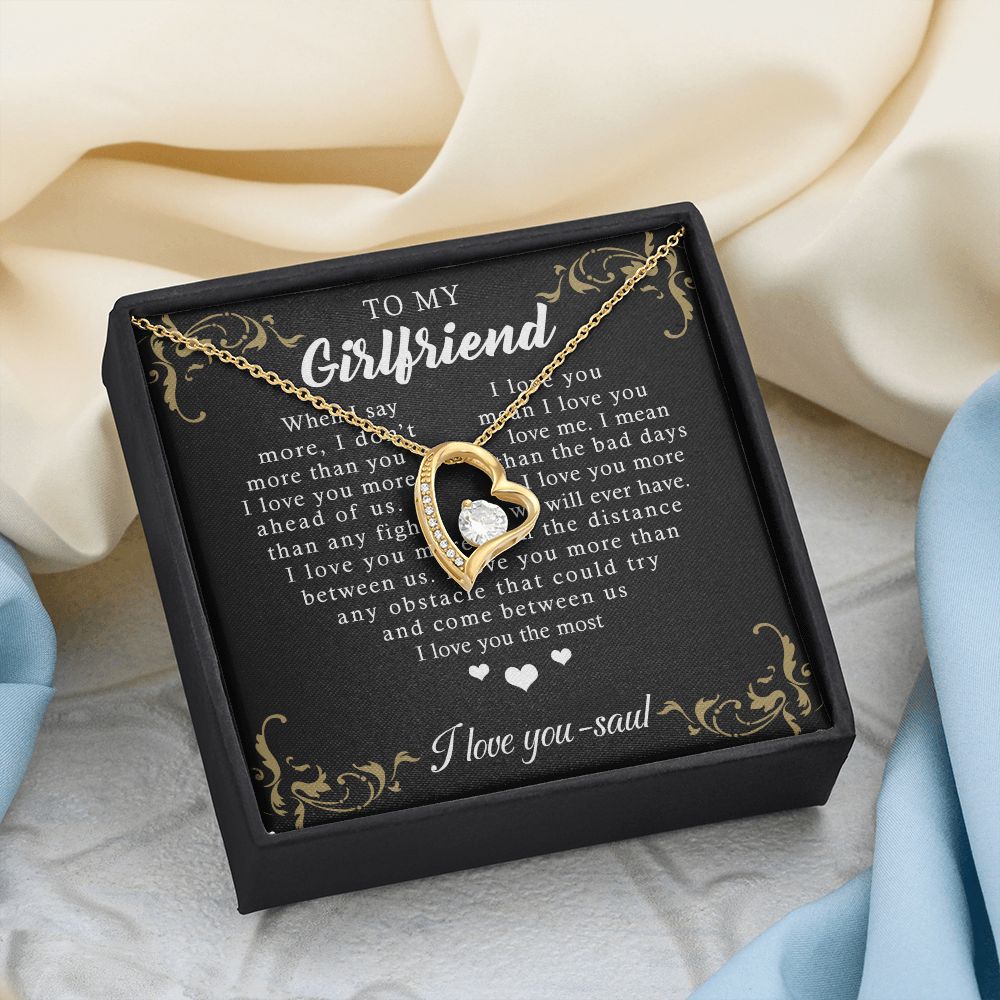 To My Girlfriend Necklace from Boyfriend, Personalized Necklace for Women, Luxury Necklace for Girlfriend, Wedding Anniversary Present For Her, Girlfriend Gift Jewelry Christmas Birthday Gift Forever Love Necklace