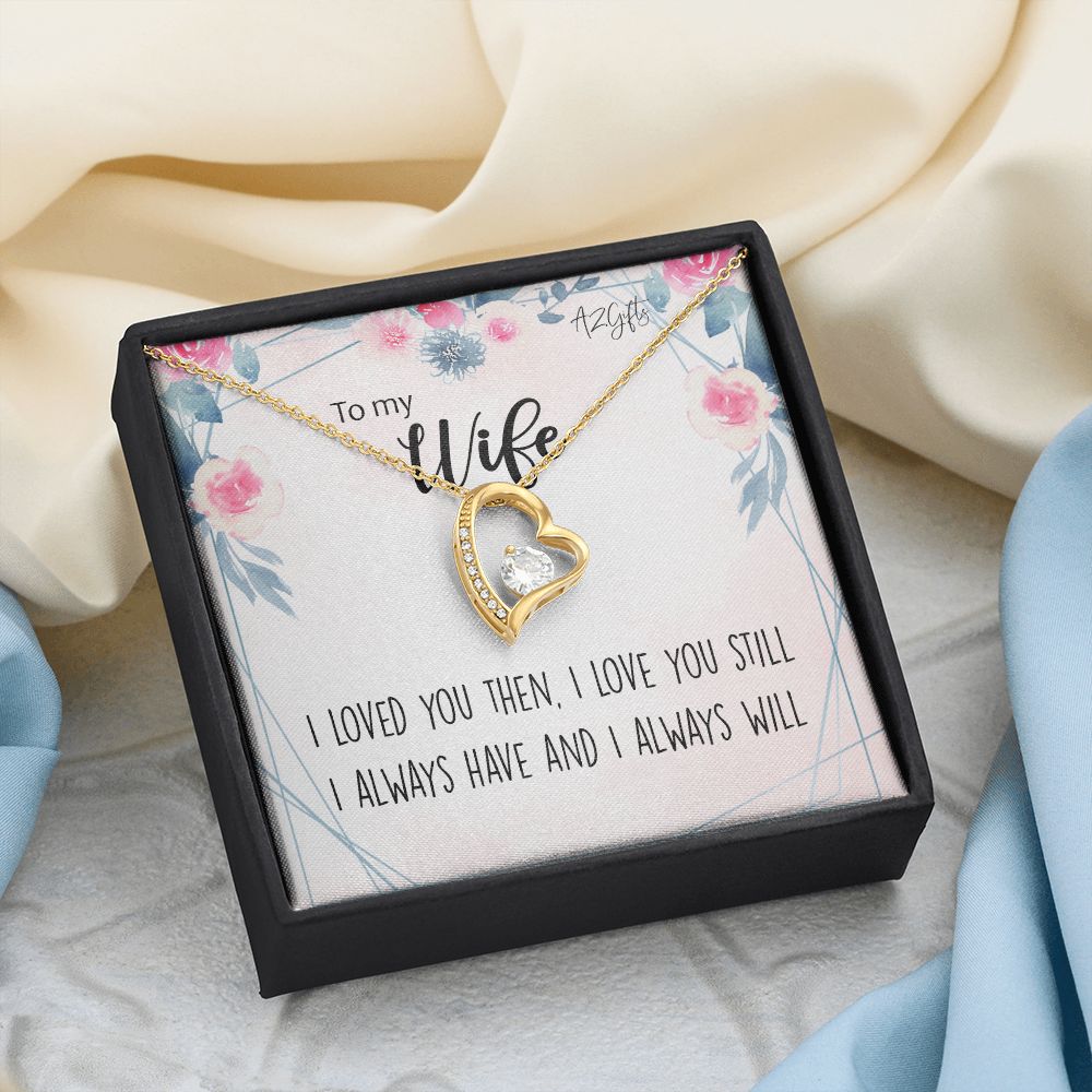 To My Wife Necklace from Husband, Personalized Necklace for Women, Luxury Necklace for Wife from Man Men, Wedding Anniversary Present For Wife, Beautiful Wife Jewelry Christmas Birthday Gifts For Wife2 Forever Love Necklace