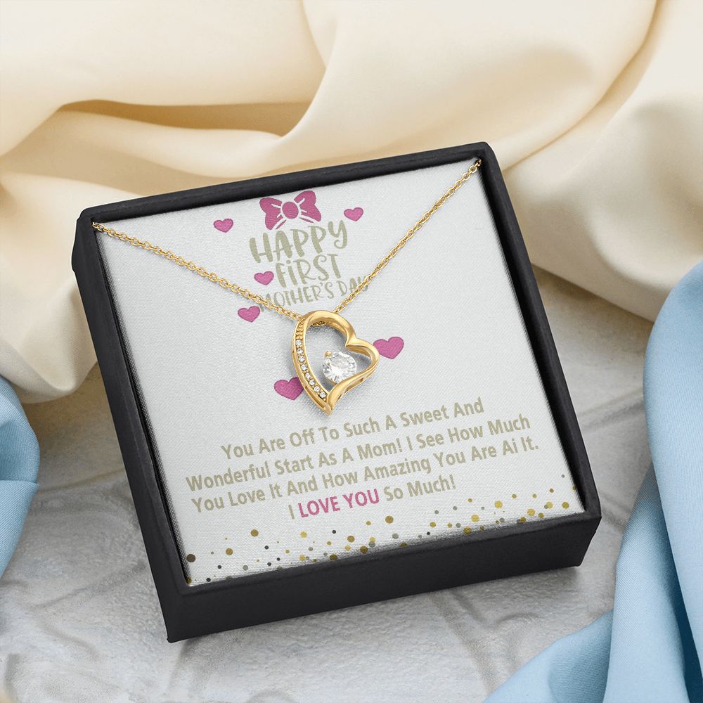Mom Necklace Gifts for Mom from Daughter to Mom Gifts for Mothers Day from Daughter, To My Mom Necklace from Daughter to Mom Birthday Gifts Necklace with Message Card and Gift Box15 Forever Love Necklace