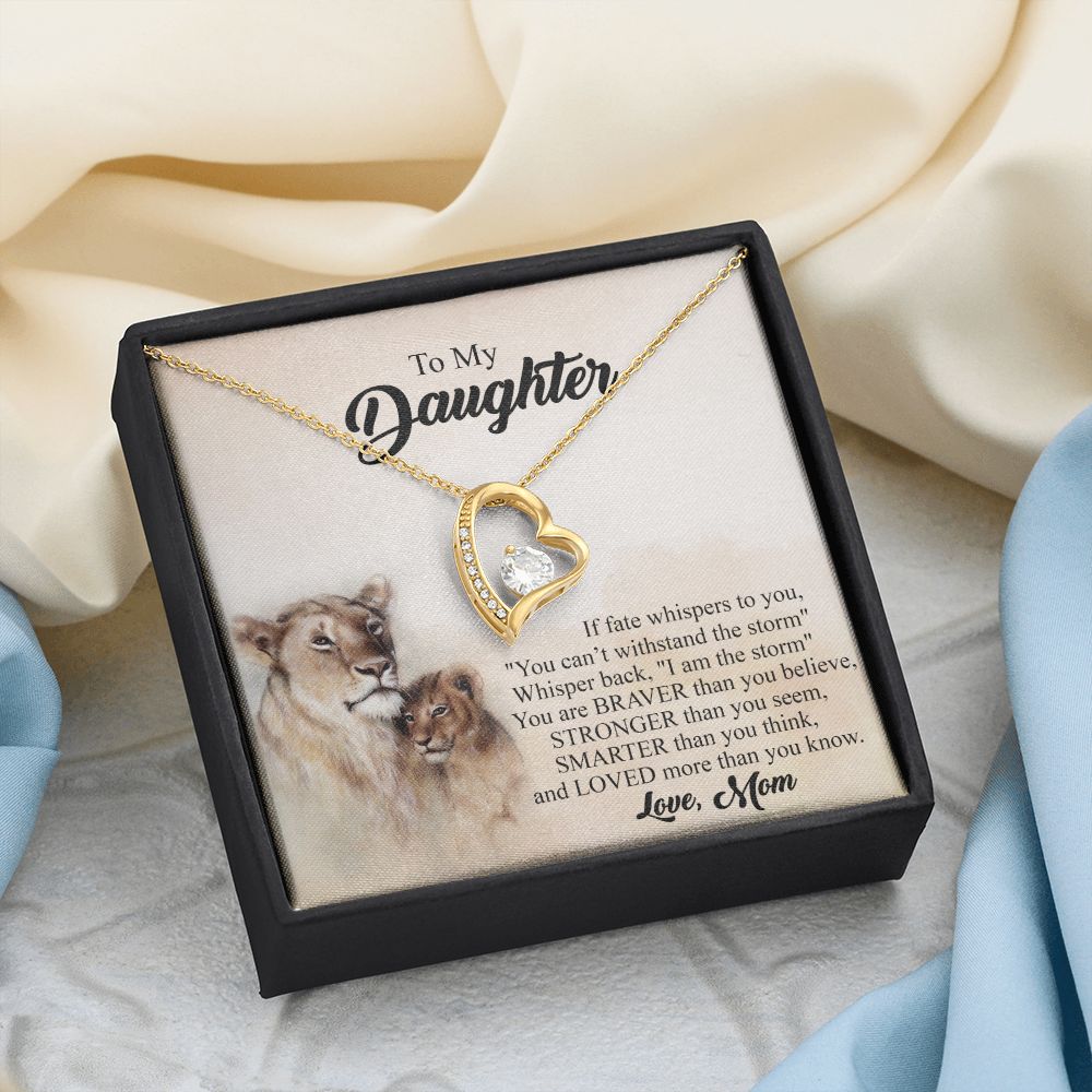 Mother Daughter Gift Ideas, To My Daughter Gift Necklace from Mom, Jewelry Pendant Present for Daughter, Birthday Christmas Gift Graduation Gifts for Daughters, Mother and Daughter Necklace 24 Forever Love Necklace