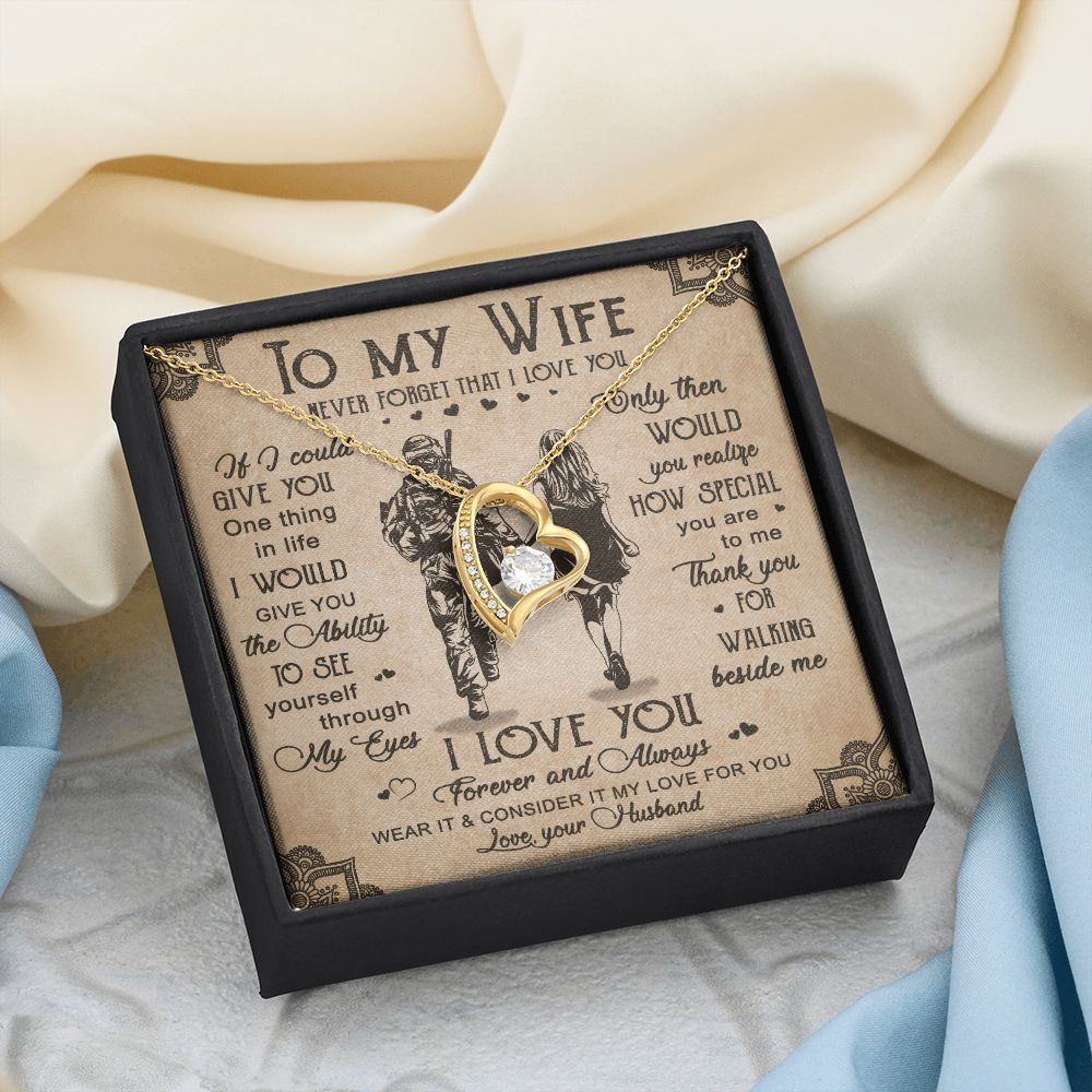 Birthday Gifts For Wife, Necklace Gifts For Wife From Husband, To My Wife Jewelry For Women , To My Wife Necklace  from Husband Wedding Anniversary Present For Wife, Beautiful Wife Jewelry Christmas20 Forever Love Necklace