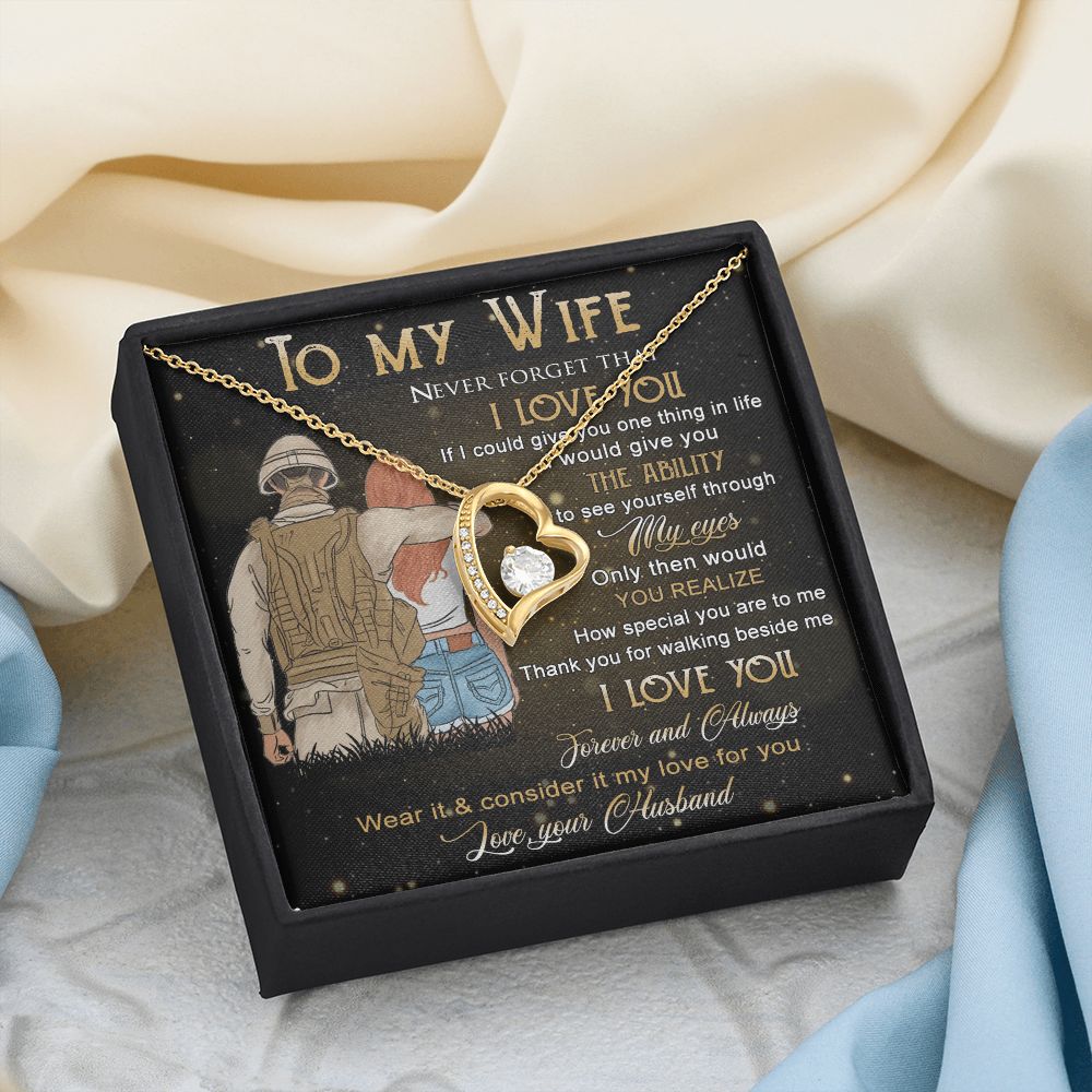 Birthday Gifts For Wife, Necklace Gifts For Wife From Husband, To My Wife Jewelry For Women , To My Wife Necklace  from Husband Wedding Anniversary Present For Wife, Beautiful Wife Jewelry Christmas21 Forever Love Necklace