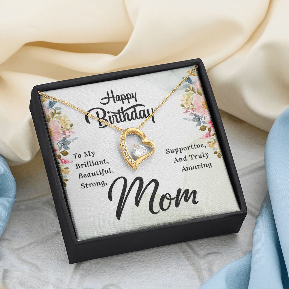 Mom Necklace Gifts for Mom from Daughter to Mom Gifts for Mothers Day from Daughter, To My Mom Necklace from Daughter to Mom Birthday Gifts Necklace with Message Card and Gift Box2229 Forever Love Necklace
