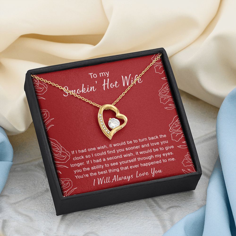 To My Wife Necklace from Husband, Personalized Necklace for Women, Luxury Necklace for Wife from Man Men, Wedding Anniversary Present For Wife, Beautiful Wife Jewelry Christmas Birthday Gifts For Wife4 Forever Love Necklace