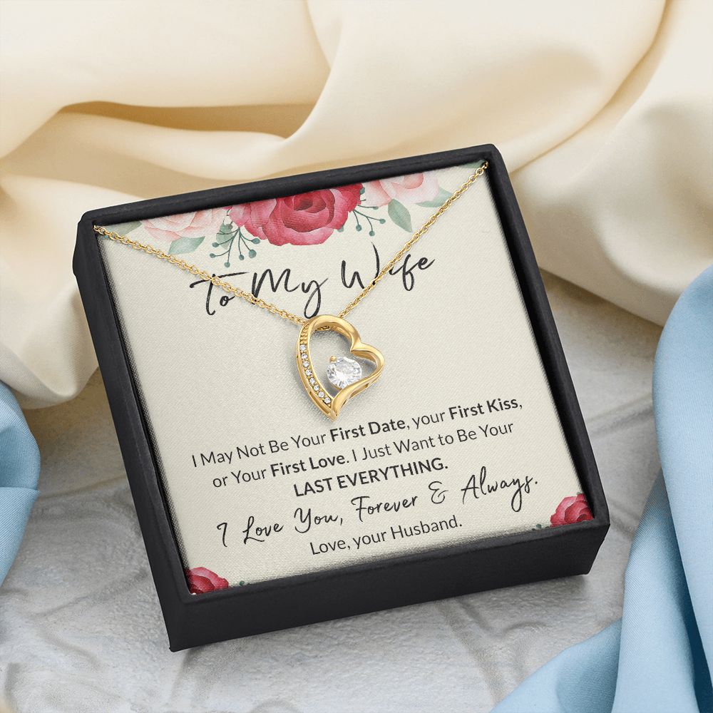 To My Wife Necklace from Husband, Personalized Necklace for Women, Luxury Necklace for Wife from Man Men, Wedding Anniversary Present For Wife, Beautiful Wife Jewelry Christmas Birthday Gift For Wife18 Forever Love Necklace