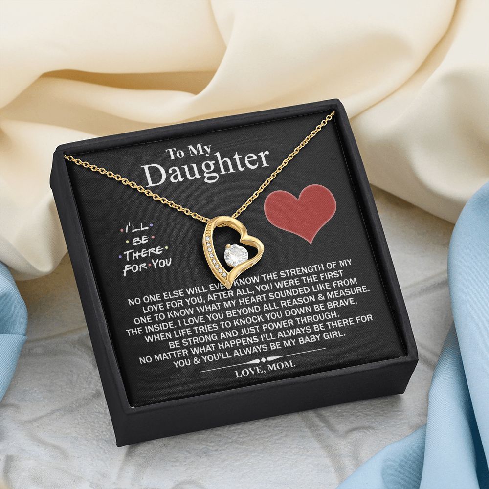 Mother Daughter Gift Ideas, To My Daughter Gift Necklace from Mom, Jewelry Pendant Present for Daughter, Birthday Christmas Gift Graduation Gifts for Daughters, Mother and Daughter Necklace 2138 Forever Love Necklace