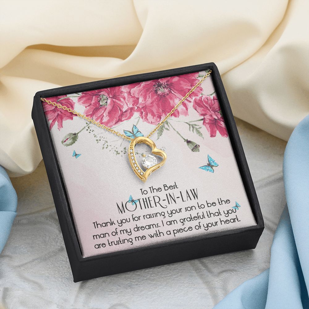 To The Best Mother In Law Necklace, Mother In Law Gifts, Mothers Day Gifts Necklace Forever Love Necklace