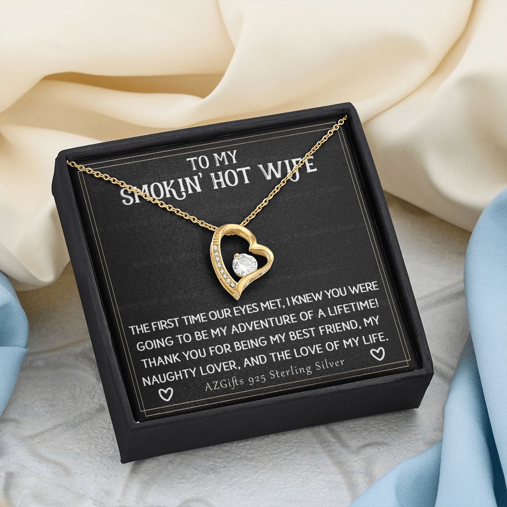 To My Smokin' Hot Wife Necklace from Husband Jewelry With Box Gift for Wife Pendant Jewelry Birthday Gift For Women From Men Romantic Gift For Wife Jewelry for Women 301 Forever Love Necklace
