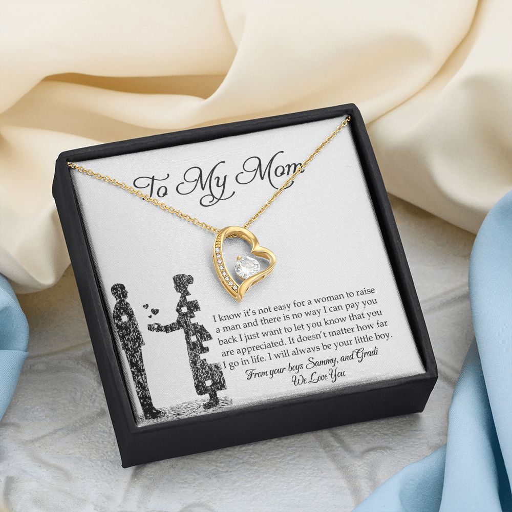 To My Mom Necklace, Gift For Mom, Mother's Day Gift from Son, Mom Jewelry Gift for Mothers Day, Birthday Gift for Mother, Moms Gift from Daughter Son, Necklace for Mom Mother Forever Love Necklace
