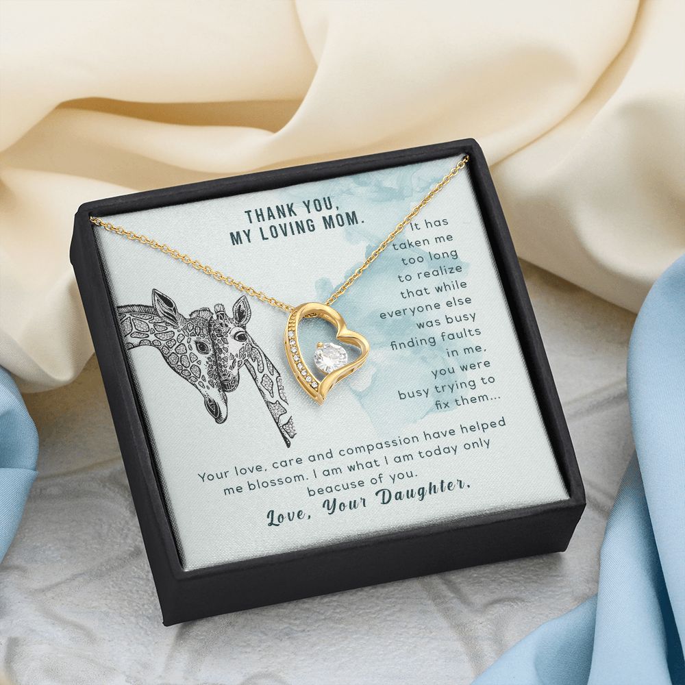 To My Thank You My Loving Mom Giraffe Necklace Pendant Gift From Mom Necklace Gift For To Daughter Birthday Daughter In Law Gift On Birthday Anniversary Gift 30821 Forever Love Necklace