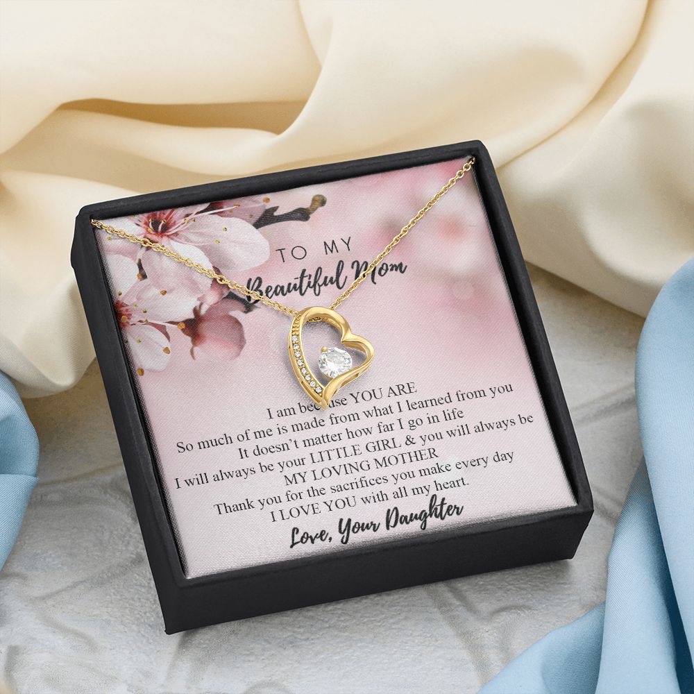 Mom Necklace Gifts for Mom from Daughter to Mom Gifts for Mothers Day from Daughter, To My Mom Necklace from Daughter to Mom Birthday Gifts Necklace with Message Card and Gift Box2246 Forever Love Necklace