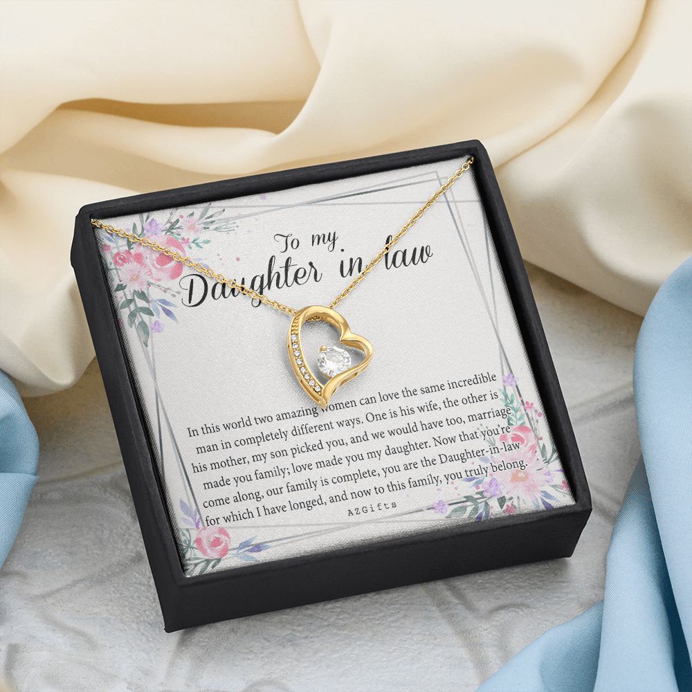 Daughter In Law Gifts Ideas, Daughter In Law Necklace, Gifts For Future Daughter In Law, Daughter In Law Birthday Gifts, Daughter-in-law Gifts From Mother In Law, Birthday Gifts For Daughter Forever Love Necklace