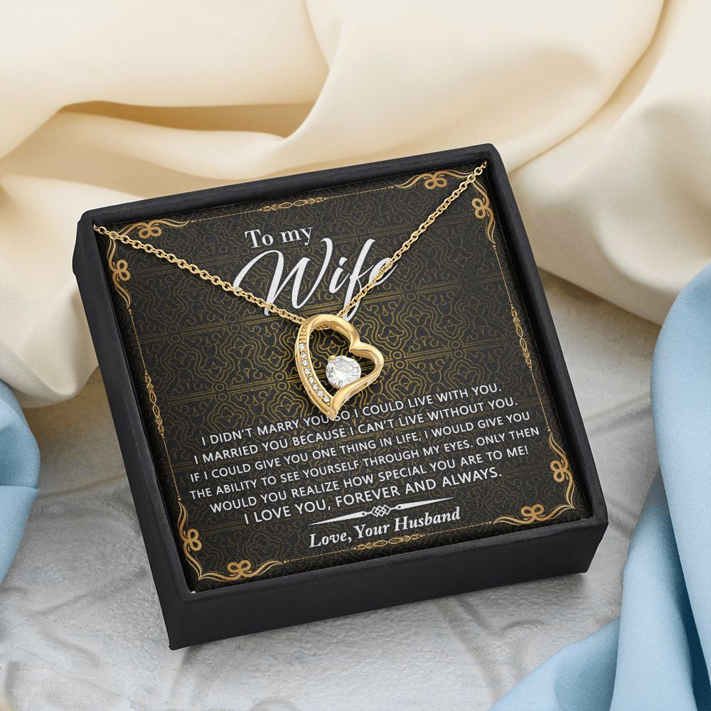 Birthday Gifts For Wife, Necklace Gifts For Wife From Husband, To My Wife Jewelry For Women , To My Wife Necklace  from Husband Wedding Anniversary Present For Wife, Beautiful Wife Jewelry Christmas25 Forever Love Necklace