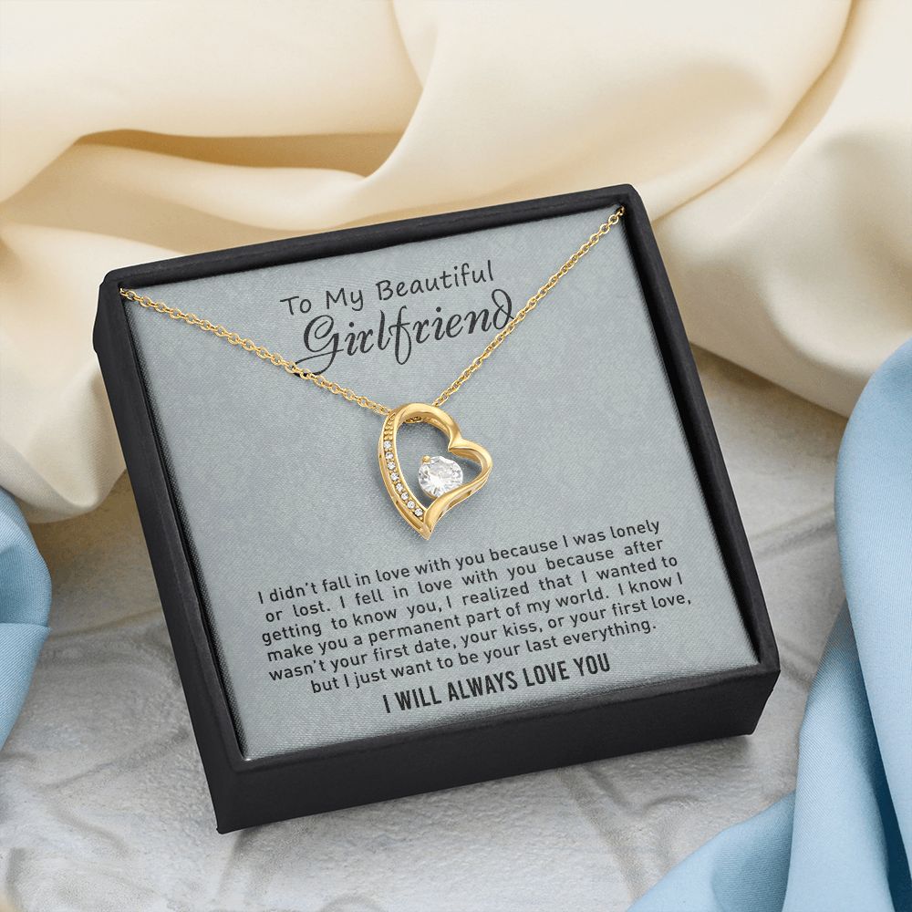 To My Girlfriend Necklace from Boyfriend, Personalized Necklace for Women, Luxury Necklace for Girlfriend, Wedding Anniversary Present For Her, Girlfriend Gift Jewelry Christmas Birthday Gift2 Forever Love Necklace
