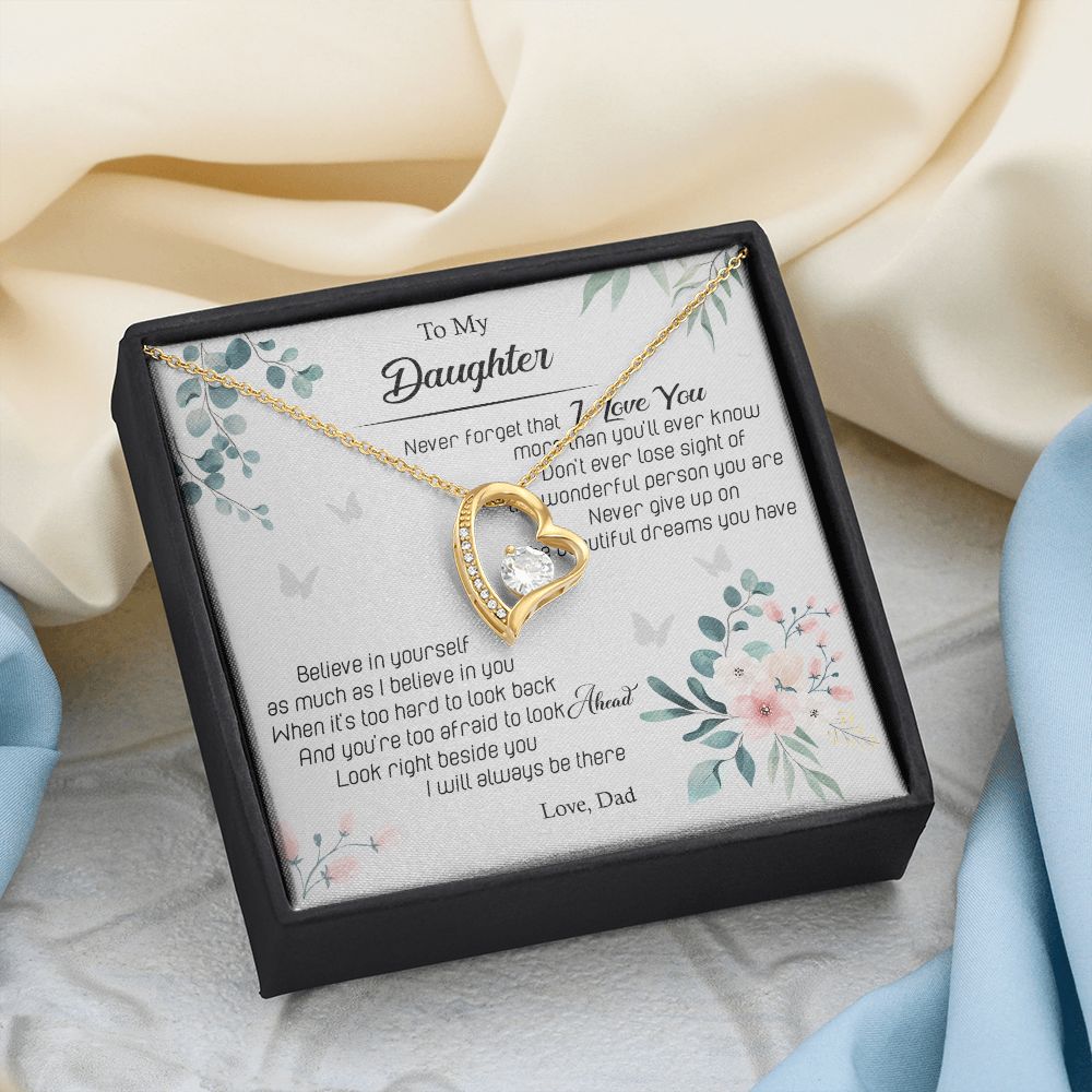 Jewelry Pendant Present for Daughter, To My Daughter Gift Necklace from Mom, Mother Daughter Gift Ideas, Birthday Christmas Gift Graduation Gifts for Daughters, Mother and Daughter Necklace 20 Forever Love Necklace