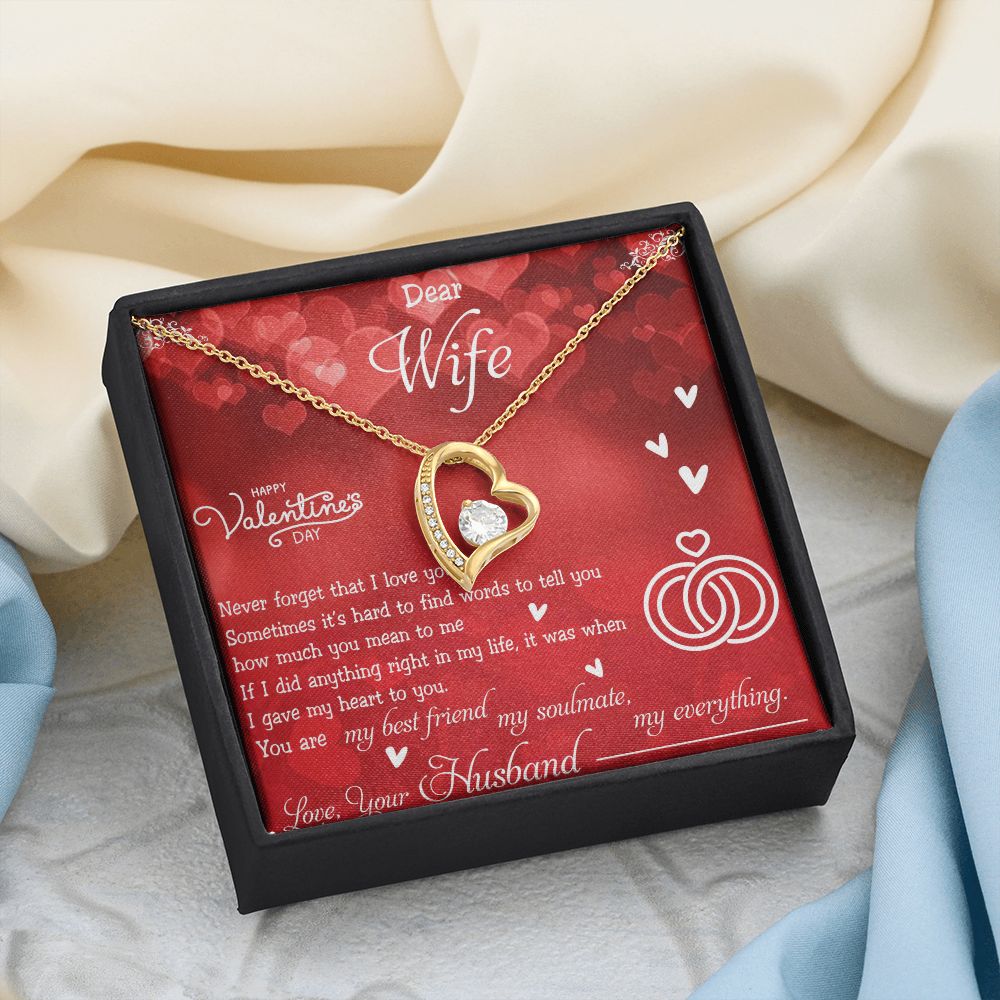 To My Wife Necklace, Wedding Anniversary Jewelry For Women, Necklace For Wife from Husband, Gift For Wife Birthday Gifts From Husband Necklace, Jewelry With Message Card In A Gift Box4 Forever Love Necklace