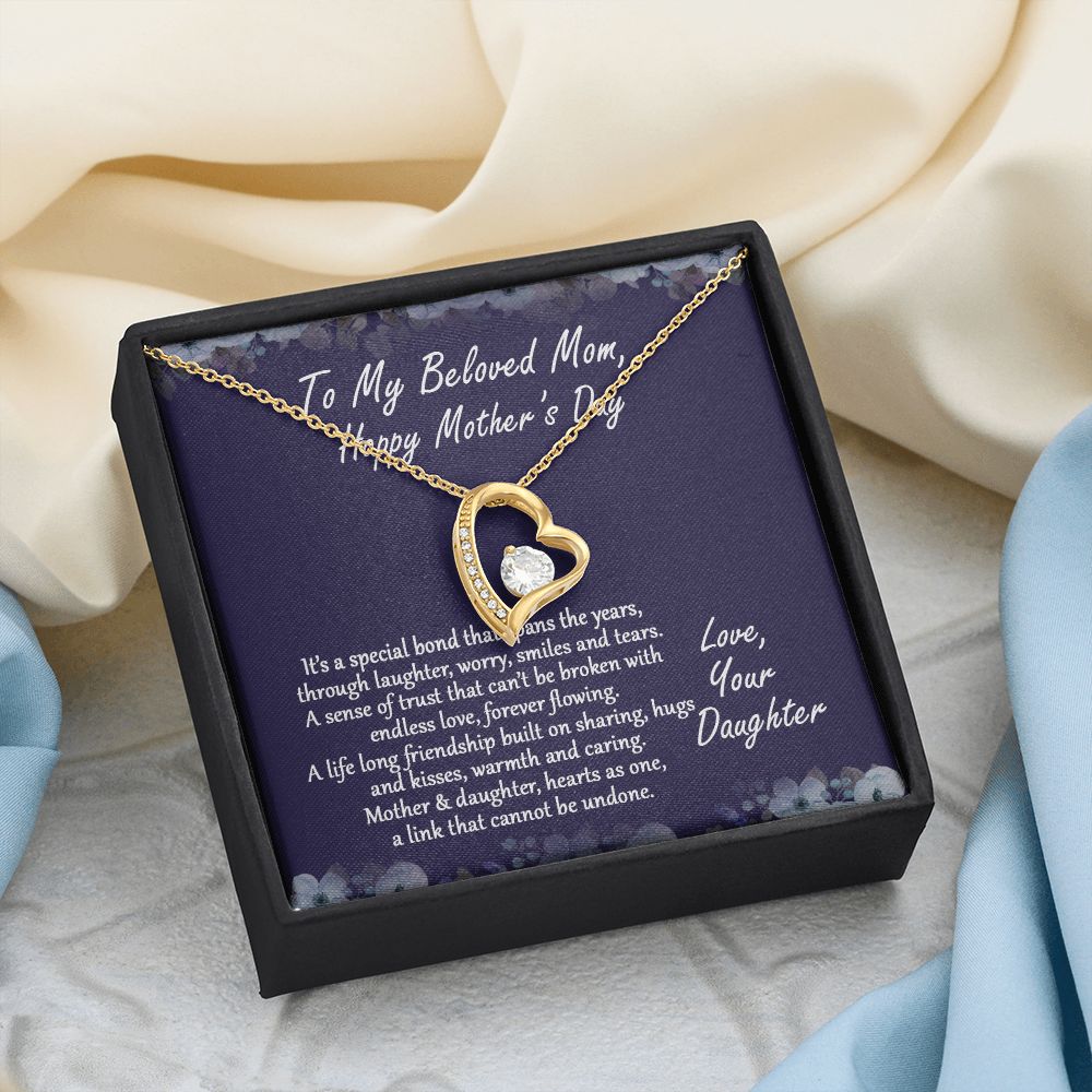 Mom Necklace Gifts for Mom from Daughter to Mom Gifts for Mothers Day from Daughter, To My Mom Necklace from Daughter to Mom Birthday Gifts Necklace with Message Card and Gift Box2232 Forever Love Necklace