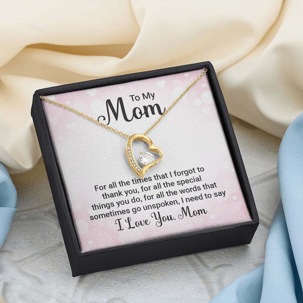 To My Mom Necklace, Gift For Mom, Mother's Day Gift from Daughter, Mom Jewelry Gift for Mothers Day, Birthday Gift for Mother, Moms Gift from Daughter Son, Necklace for Mom Mother 23 Forever Love Necklace
