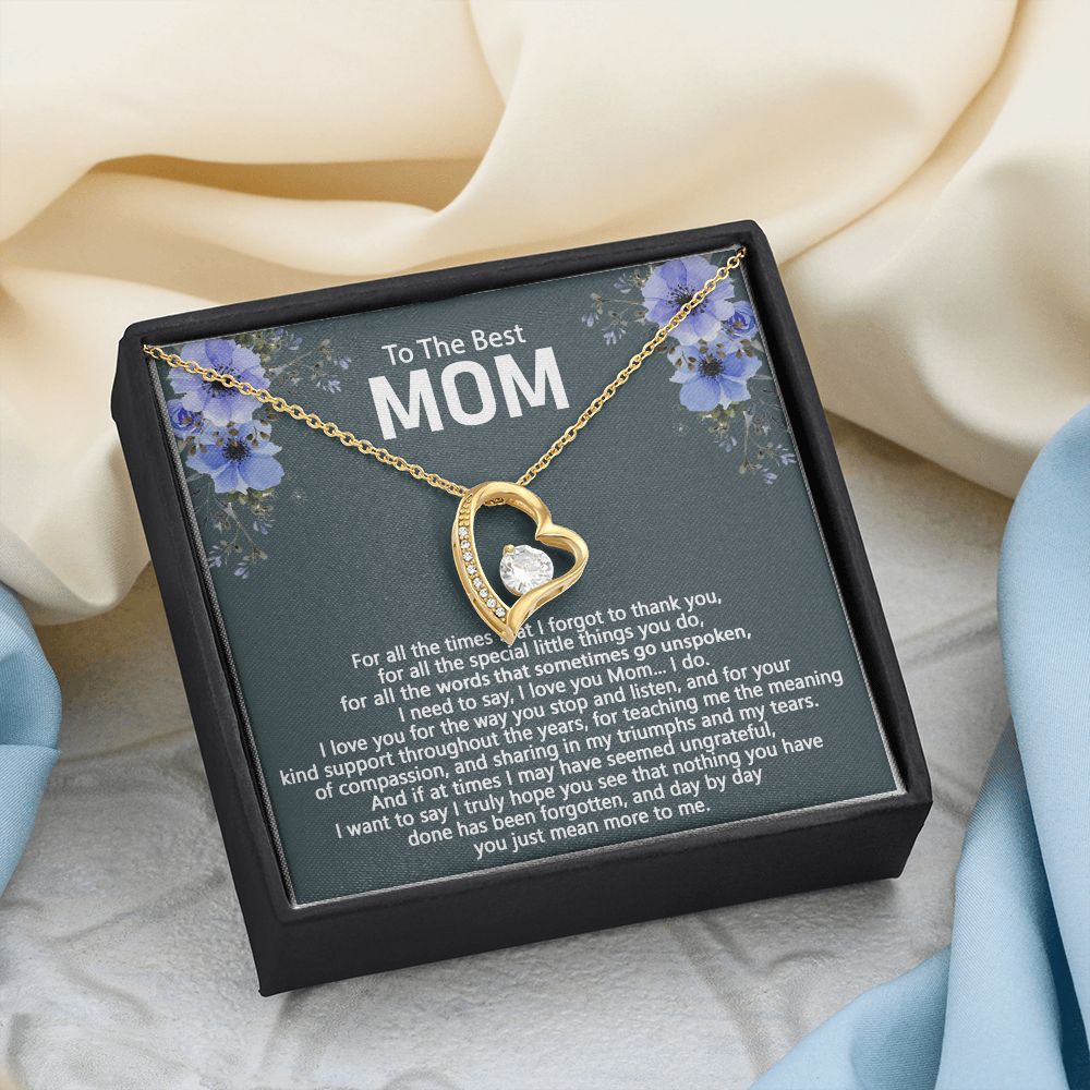 To The Best Mom Love Knot Necklace Gift For Mom On Mother's Day Forever Love Necklace
