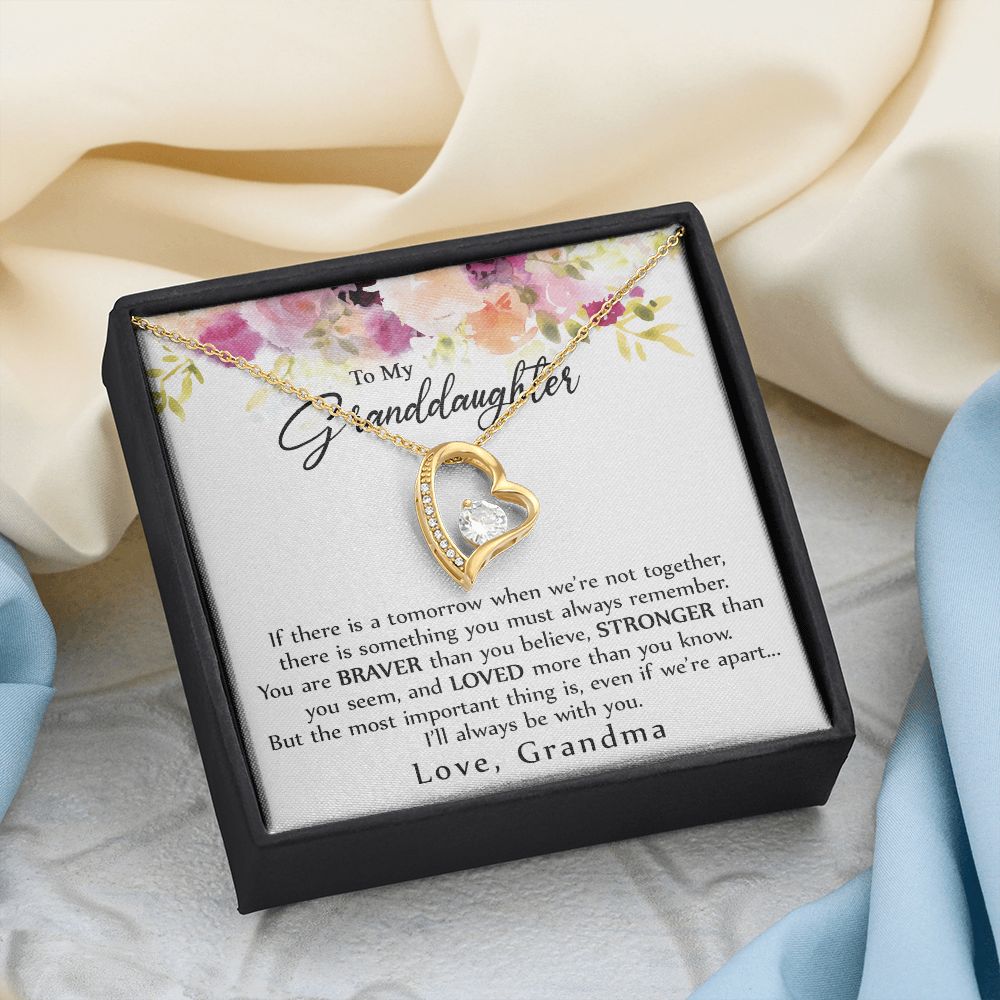 To My Granddaughter Love Knot Necklace, Graduation Gift For Girl From Grandma Forever Love Necklace