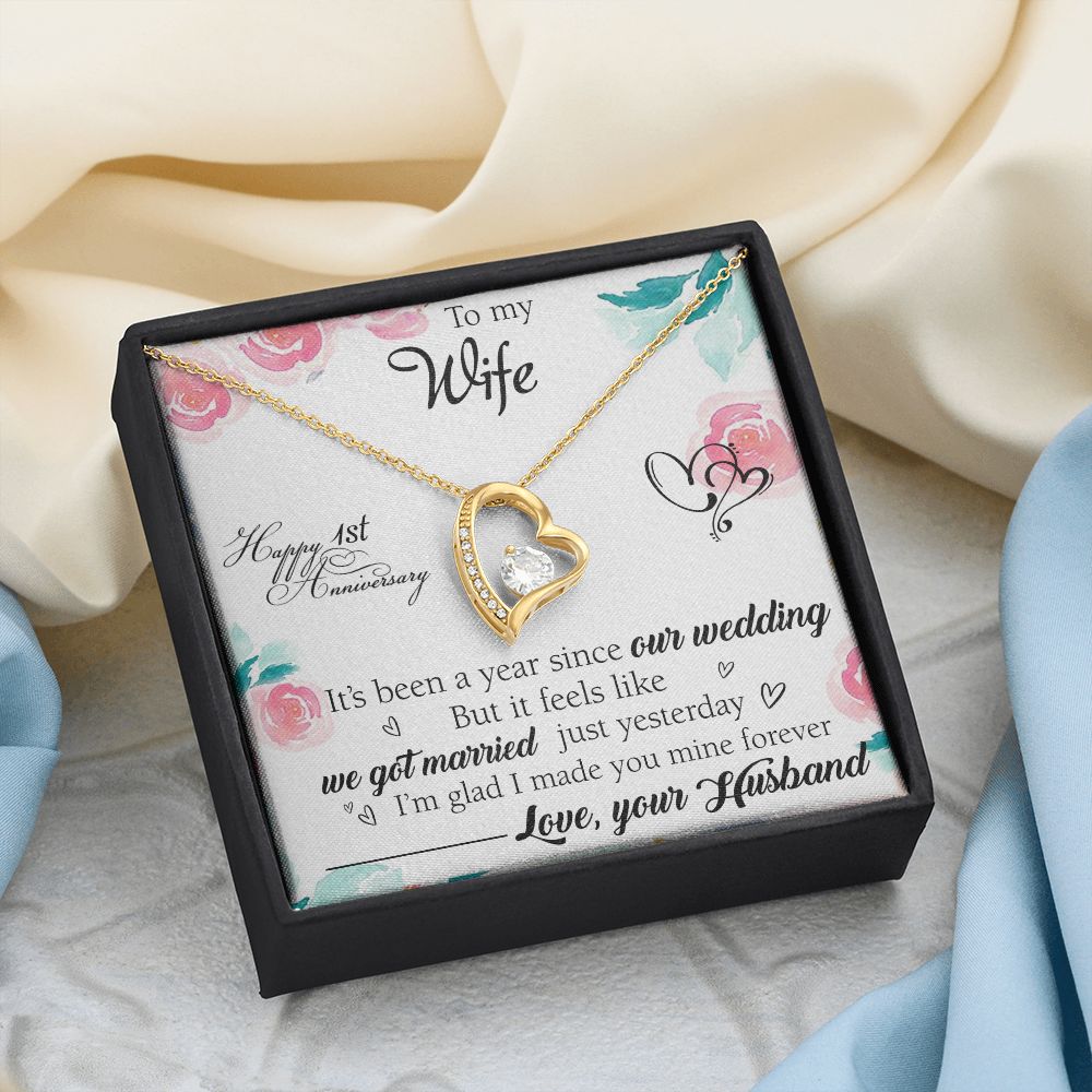 To My Wife Necklace, Wedding Anniversary Jewelry For Women, Necklace For Wife from Husband, Gift For Wife Birthday Gifts From Husband Necklace, Jewelry With Message Card In A Gift Box2 Forever Love Necklace