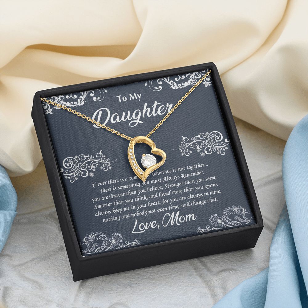 Jewelry Pendant Present for Daughter, To My Daughter Gift Necklace from Mom, Mother Daughter Gift Ideas, Birthday Christmas Gift Graduation Gifts for Daughters, Mother and Daughter Necklace 19 Forever Love Necklace