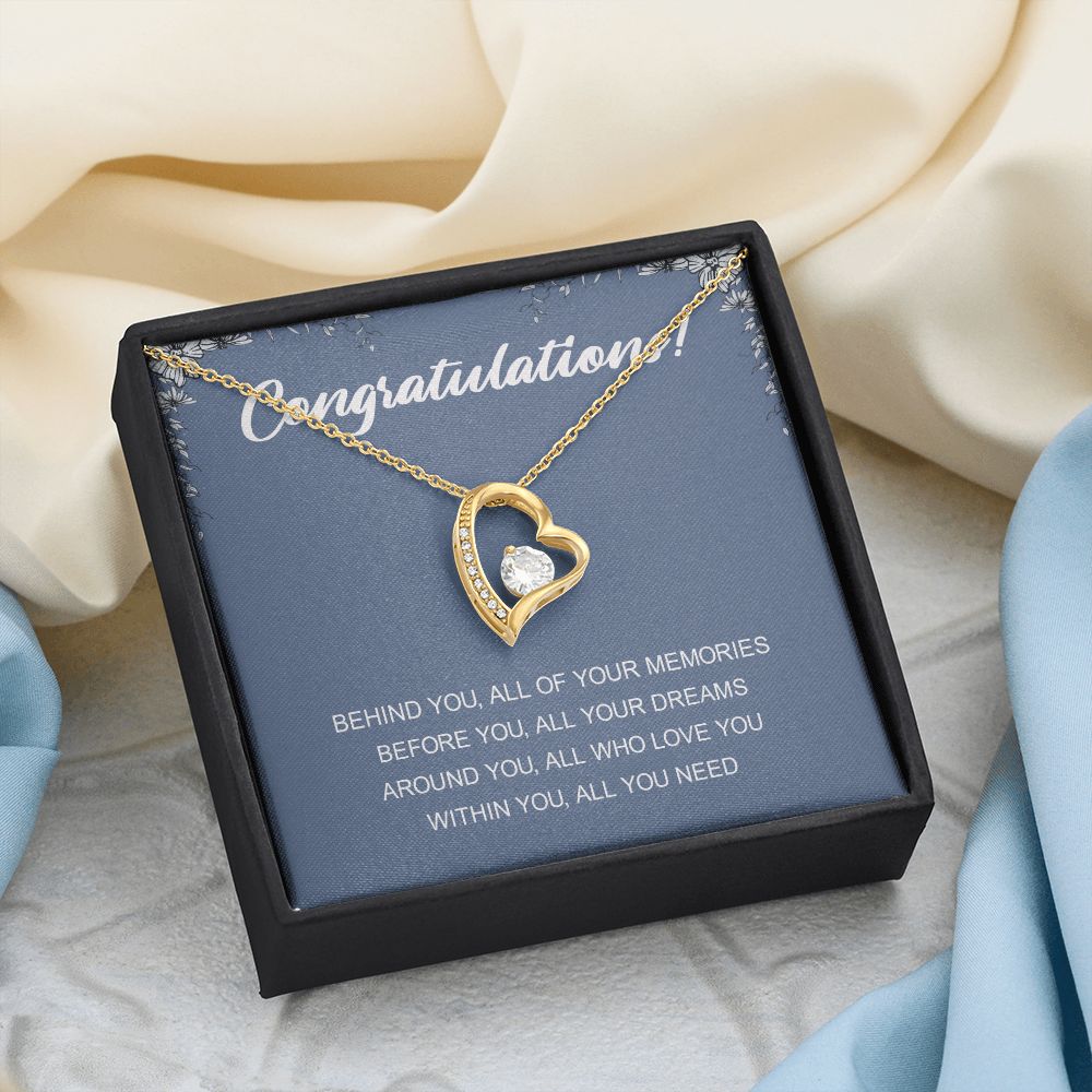 Graduation Gift Necklace for Girls College, High School, Love Knot Necklace Congrats Graduation Pendants Gift For Daughter, Granddaughter, Niece, Sister Forever Love Necklace