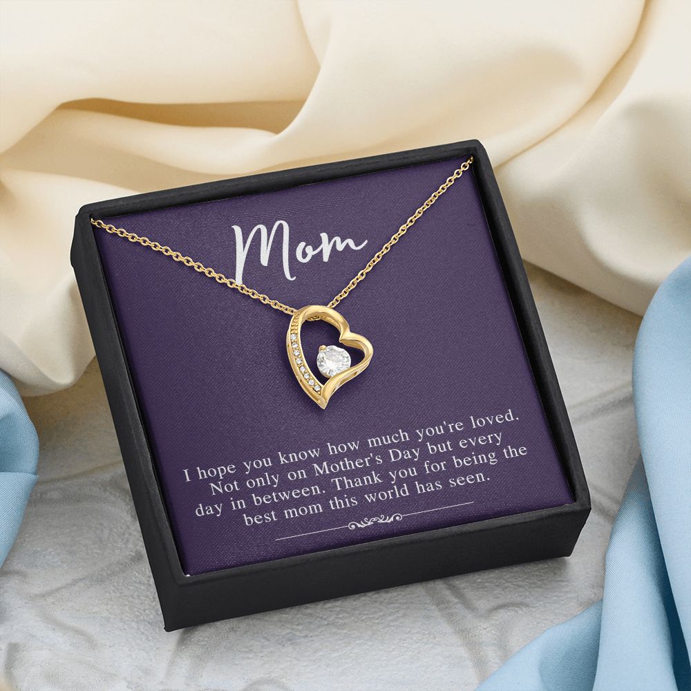 Mom Necklace Gifts for Mom from Daughter to Mom Gifts for Mothers Day from Daughter, To My Mom Necklace from Daughter to Mom Birthday Gifts Necklace with Message Card and Gift Box2239 Forever Love Necklace