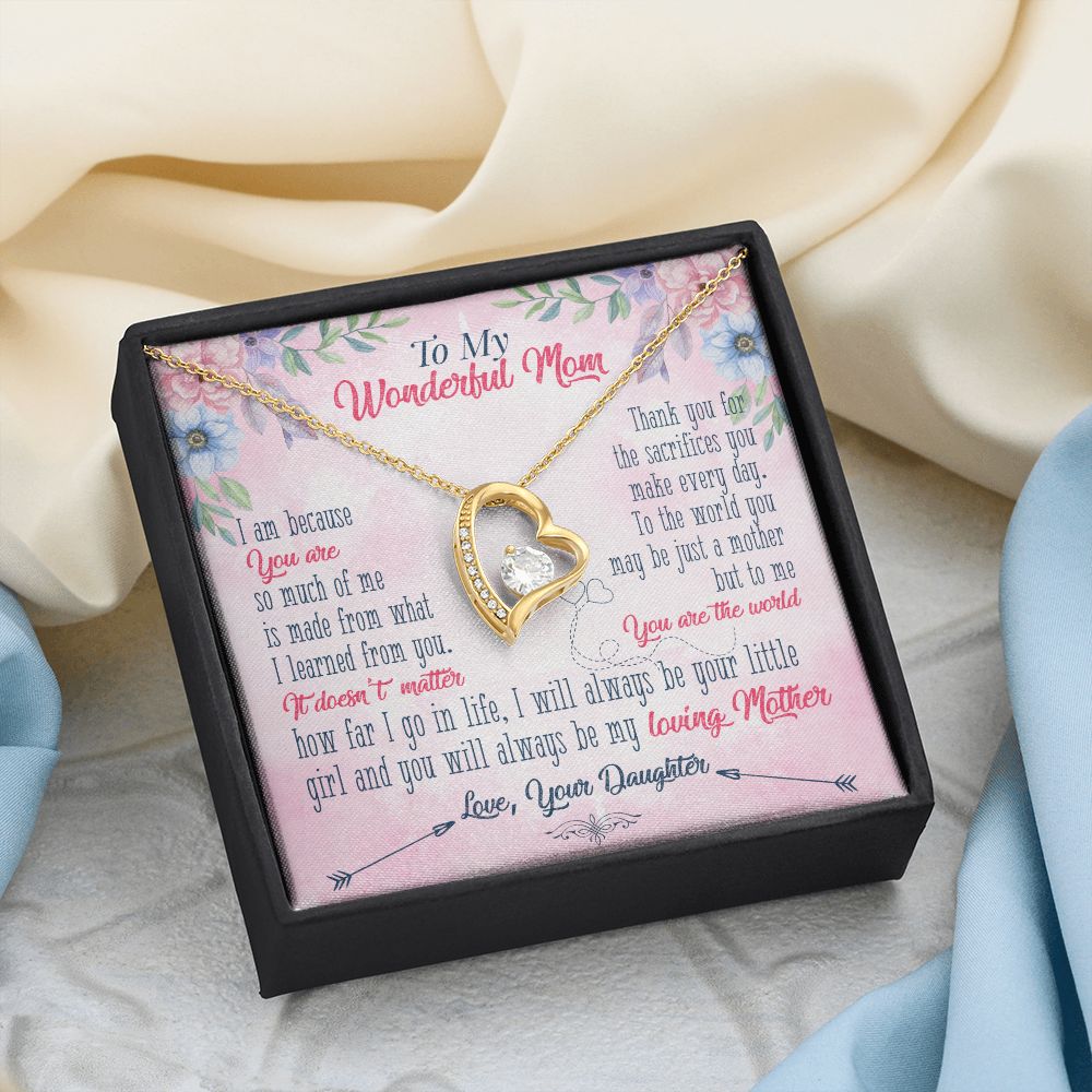 To My Wonderful Mom Necklace Pendant Gift From Daughter Necklace Gift For To Mom Happy Mother's Day Mother In Law Gift On Birthday Anniversary Gift 30821 Forever Love Necklace