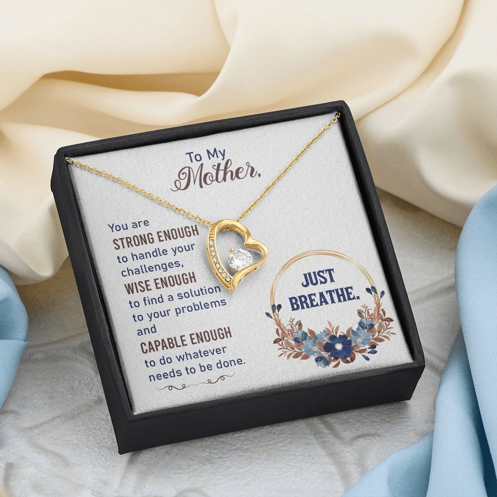 To My Mother Necklace Pendant Gift From Daughter In Law Necklace Strong Enough Gift For To Mom Happy Mother's Day Mother In Law Gift On Birthday Anniversary Gift 30821 Forever Love Necklace