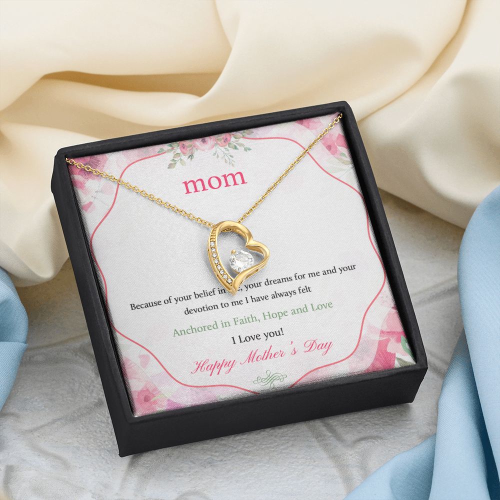 Mom Necklace Gifts for Mom from Daughter to Mom Gifts for Mothers Day from Daughter, To My Mom Necklace from Daughter to Mom Birthday Gifts Necklace with Message Card and Gift Box12 Forever Love Necklace