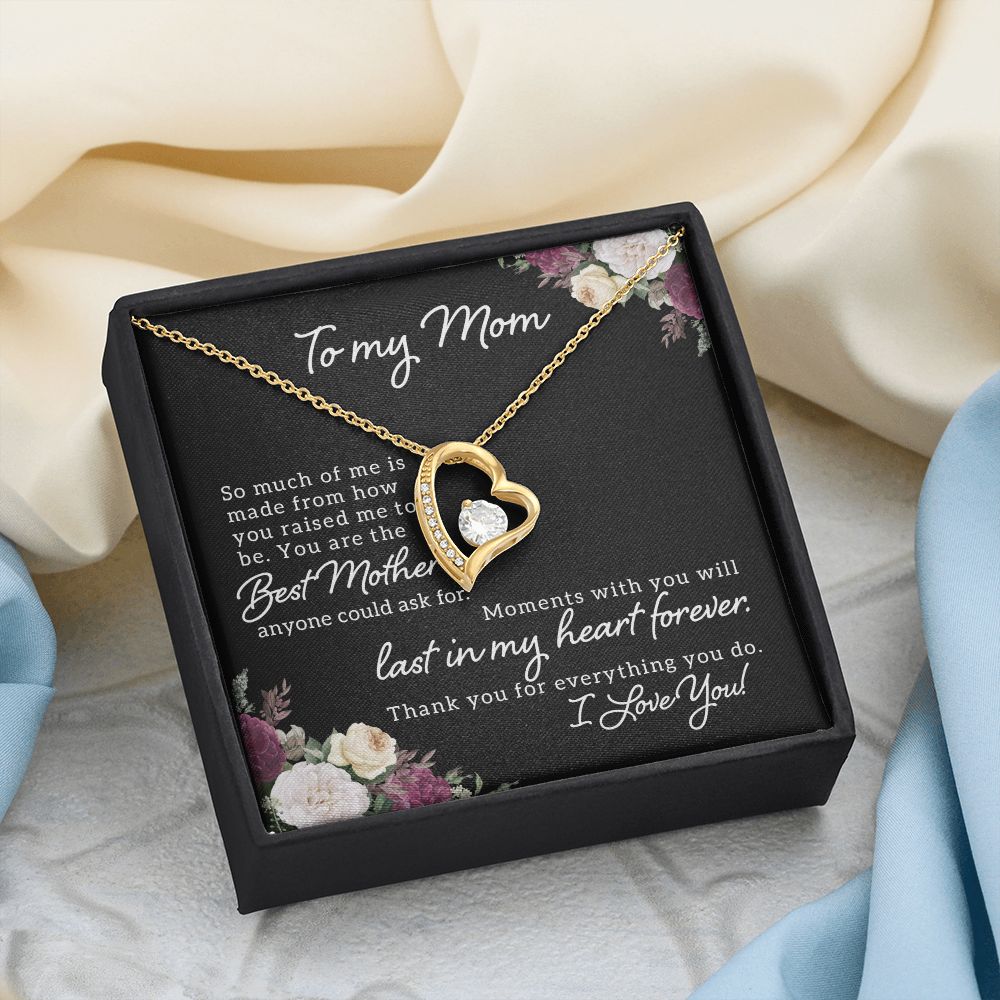 Mom Necklace Gifts for Mom from Daughter to Mom Gifts for Mothers Day from Daughter, To My Mom Necklace from Daughter to Mom Birthday Gifts Necklace with Message Card and Gift Box18 Forever Love Necklace