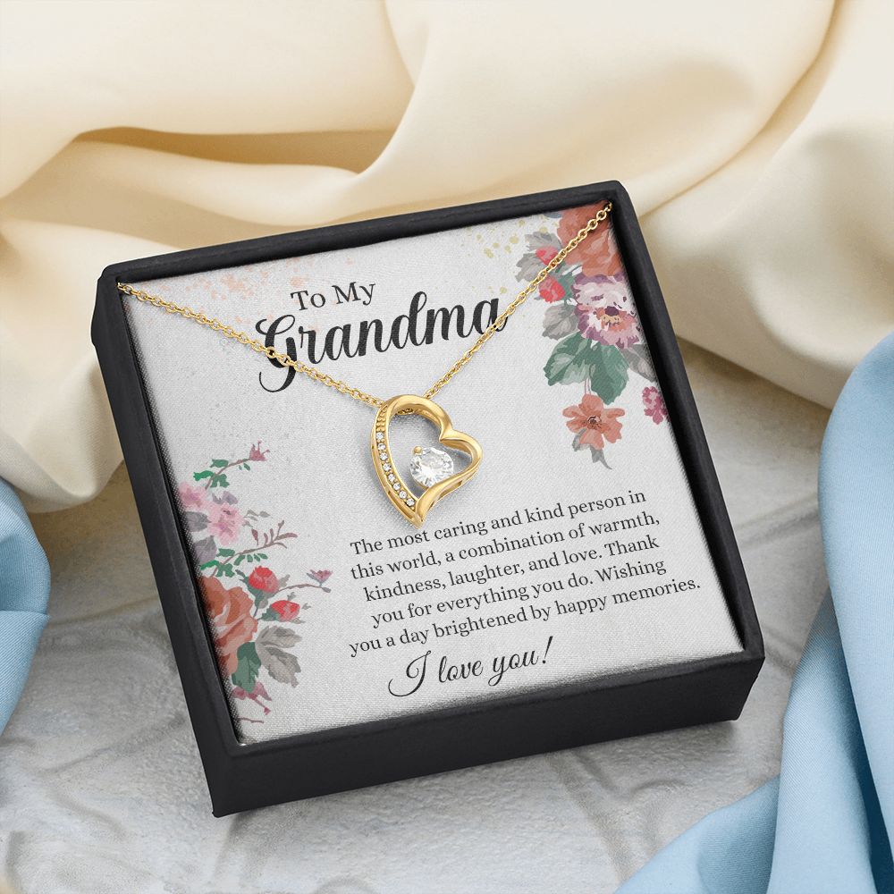 To My Grandma Necklace, Gift for Grandmother Necklace, Mothers Day Gift For Grandma Nana, Grandma Jewelry From Grandchildren GrandKids , Jewelry Box Gift For Grandma Grandmother18 Forever Love Necklace