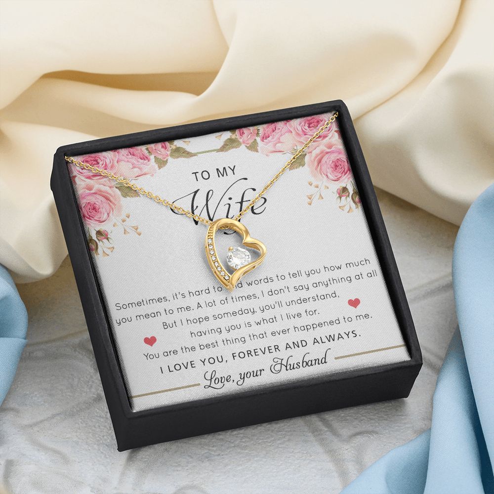 To My Wife Necklace Gift For Wife Birthday Gift For Wife Romantic Gifts For Her Forever Love Necklace