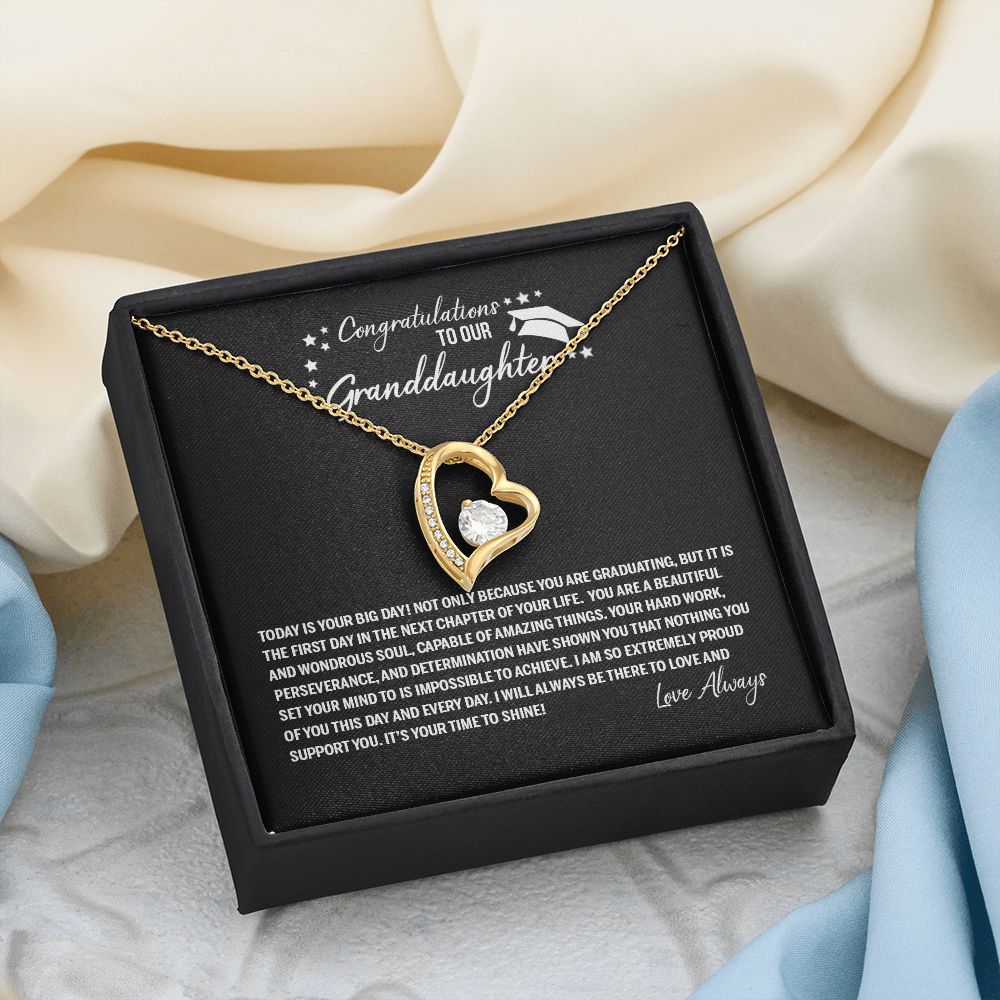 To Our Granddaughter Necklace From Grandparents Sentimental Gifts Birthday Gift Chirstmas Anniversary Unique Jewelry For Girl Senior High School College Grad Necklace Graduation Pendant Gifts Forever Love Necklace