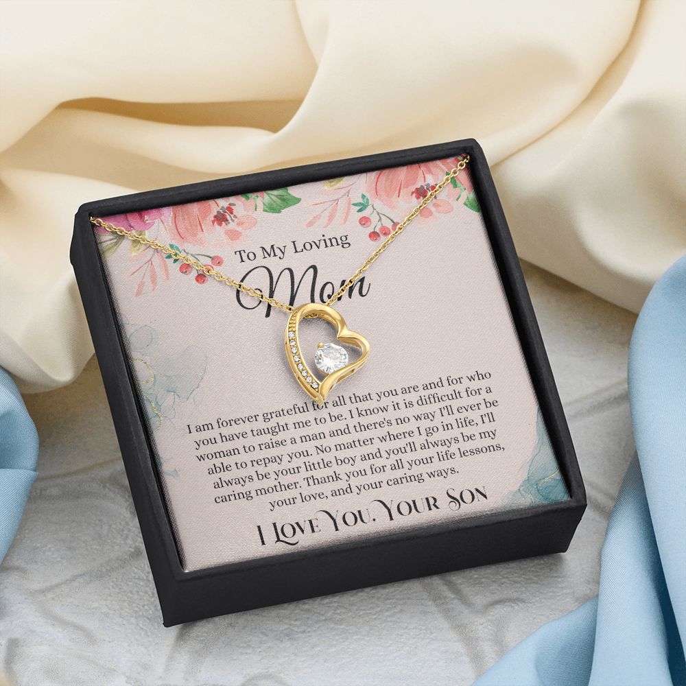 To My Loving Mom Necklace, Mom Gift From Son, Mom Necklace, Gift For Mom From Son, Mom Mother's Day Gift From Son, Mom Birthday Gift From Son, To My Mom Gift, Necklace for Women Forever Love Necklace