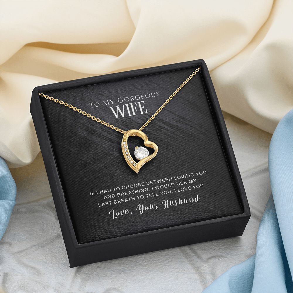To My Gorgeous Wife Necklace Pendant Gift From Husband - If I Had To Choose With Message Card and Gift Box. Valentine's Day Gift For Wife Future Wife Forever Love Necklace