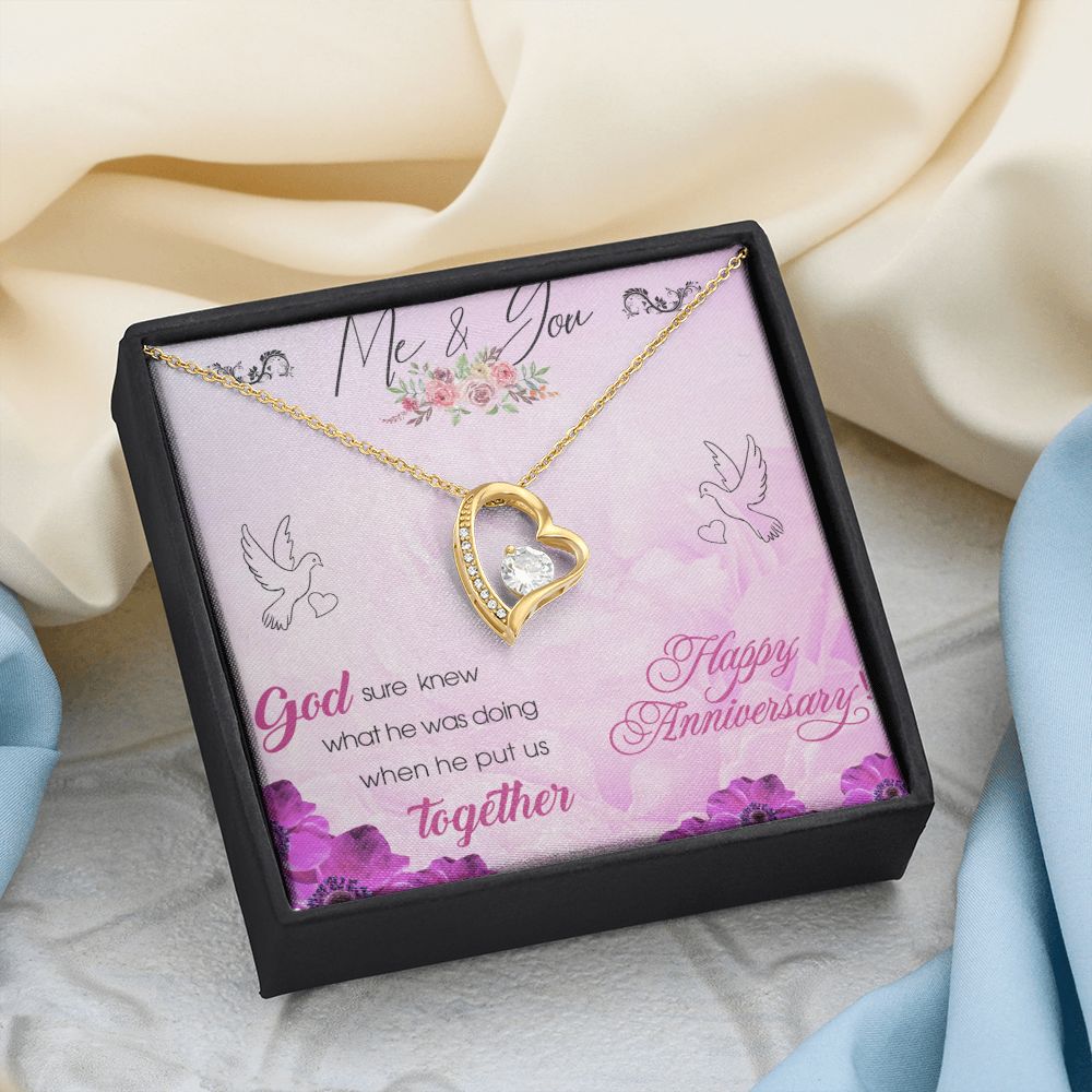 To My Wife Necklace, Wedding Anniversary Jewelry For Women, Necklace For Wife from Husband, Gift For Wife Birthday Gifts From Husband Necklace, Jewelry With Message Card In A Gift Box8 Forever Love Necklace