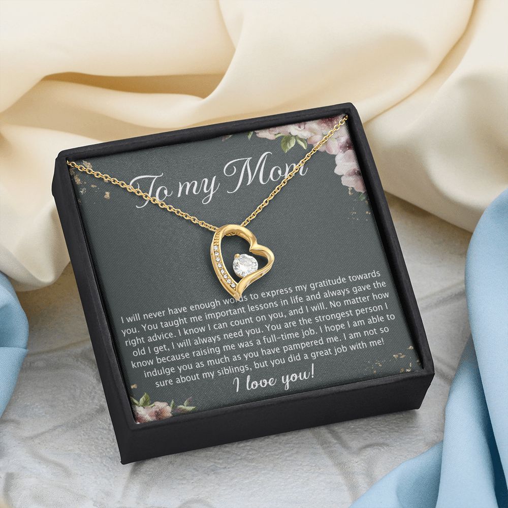 To My Mother Mom Best Friend In Law Bonus Step For Mother Day Birthday Wedding Engagement From Son Daughter Step In Law Necklace Gift Forever Love Necklace
