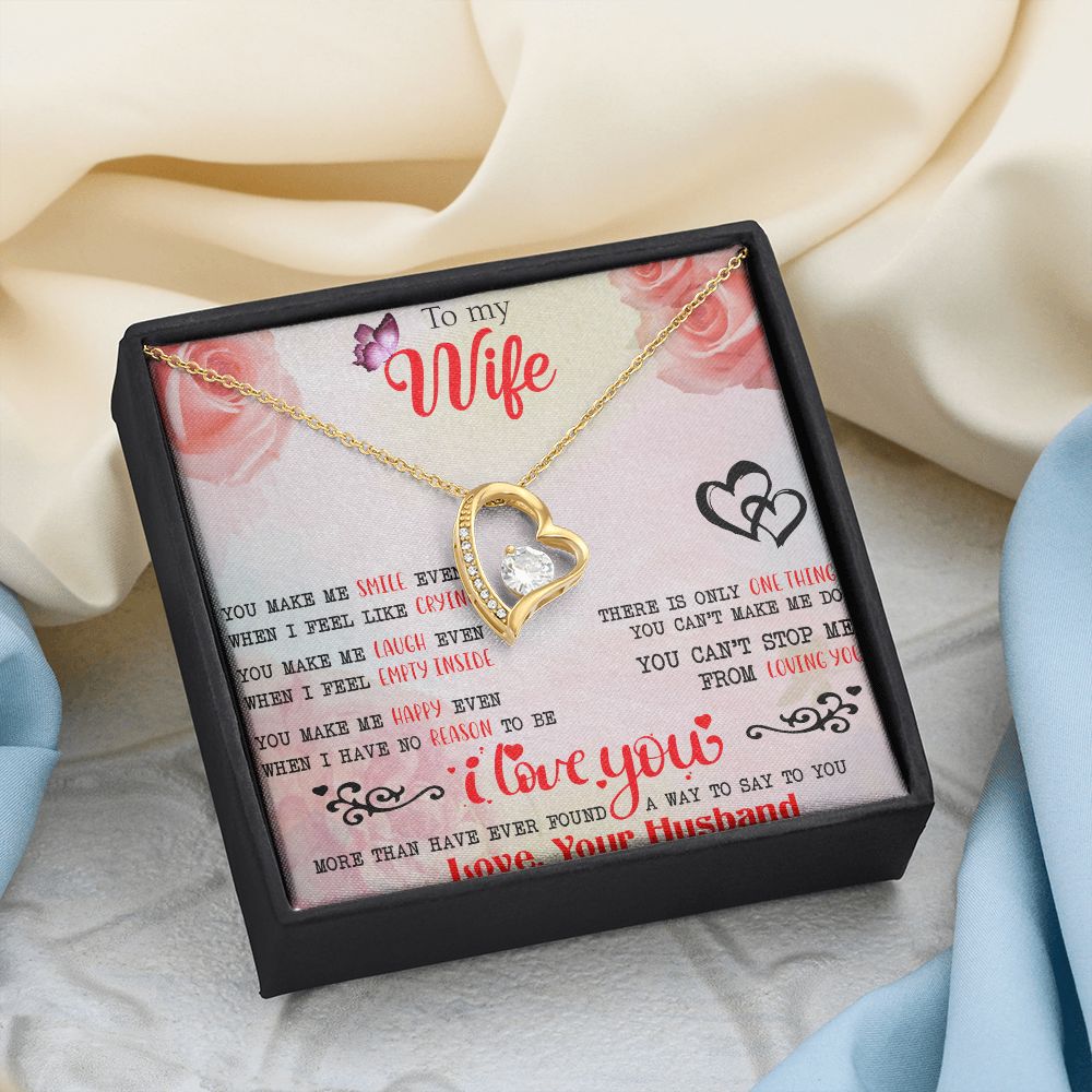 To My Wife Necklace, Wedding Anniversary Jewelry For Women, Necklace For Wife from Husband, Gift For Wife Birthday Gifts From Husband Necklace, Jewelry With Message Card In A Gift Box3 Forever Love Necklace