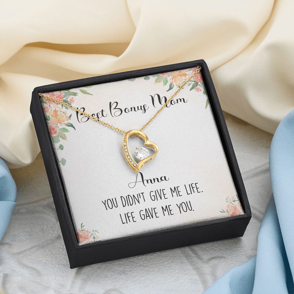 To My Stepmom Necklace from Stepdaughter Birthday Gifts for Stepmom Stepmother Gifts for Second Mom Gifts for Stepmom from Bonus Daughter Stepmom Gifts for Birthday Mothers Day 301 Forever Love Necklace